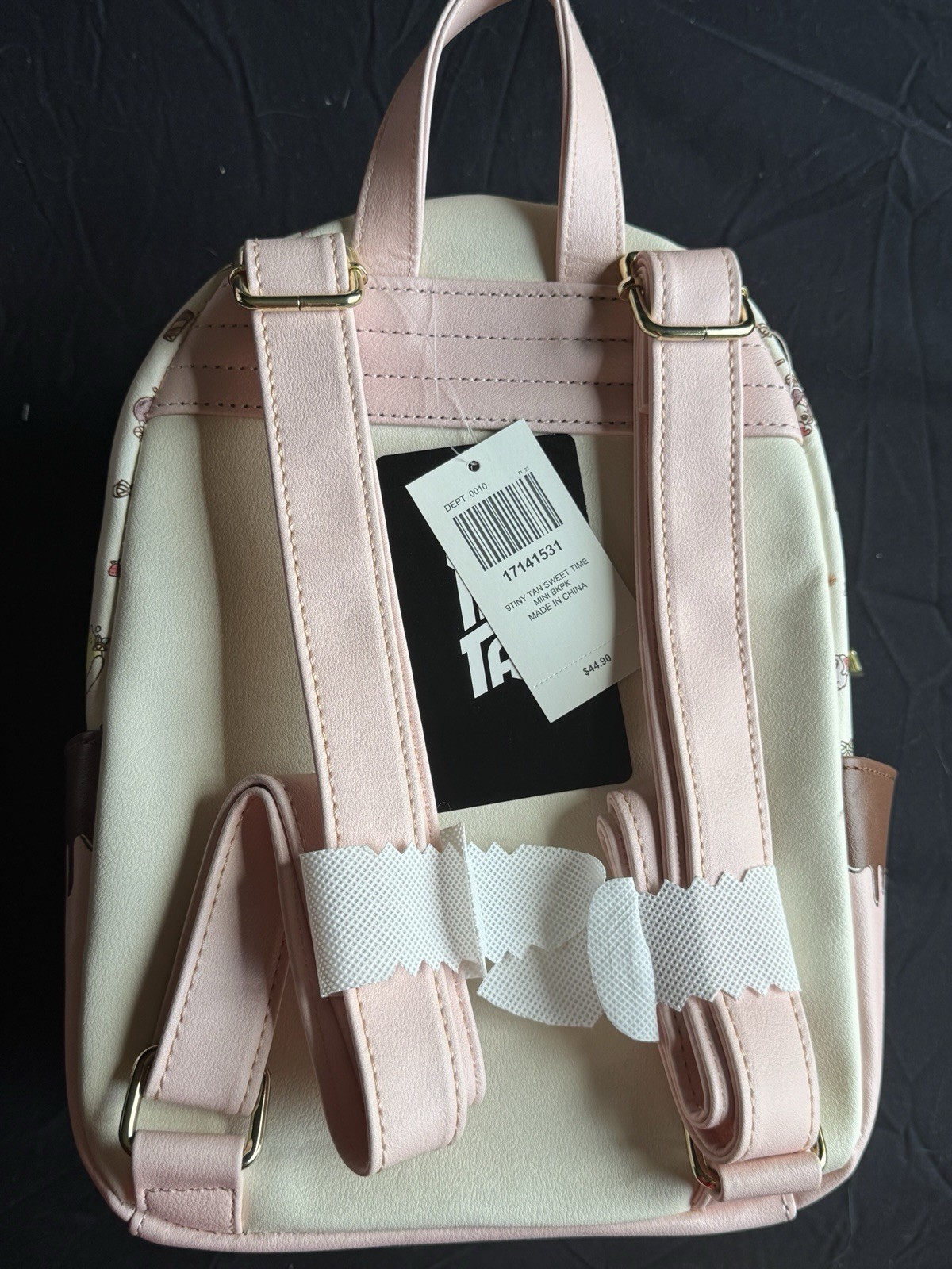 TinyTan Sweet Time Mini Faux Leather Backpack Zip, Multicolor