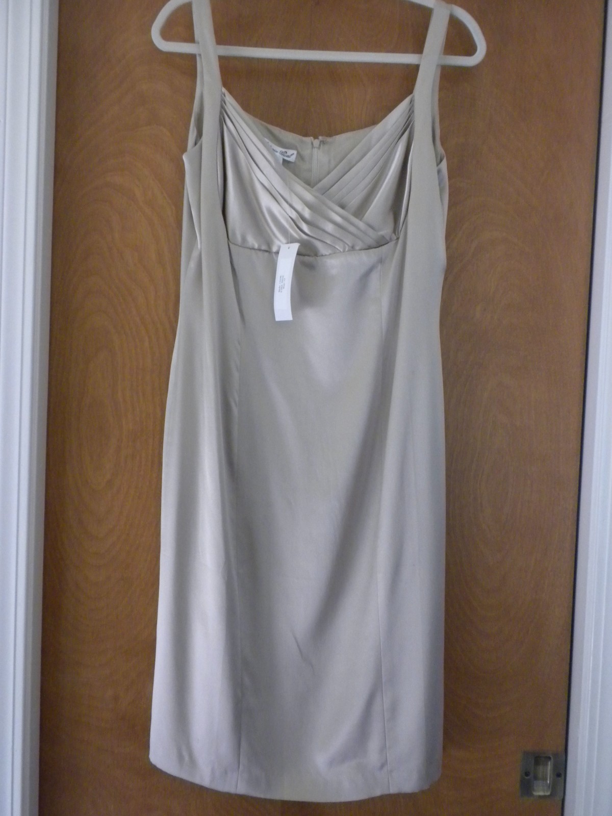 ANTONIO GUAL NWT Champagne Silk Dress Sleeveless Fully lined Size 12 Back Slit B