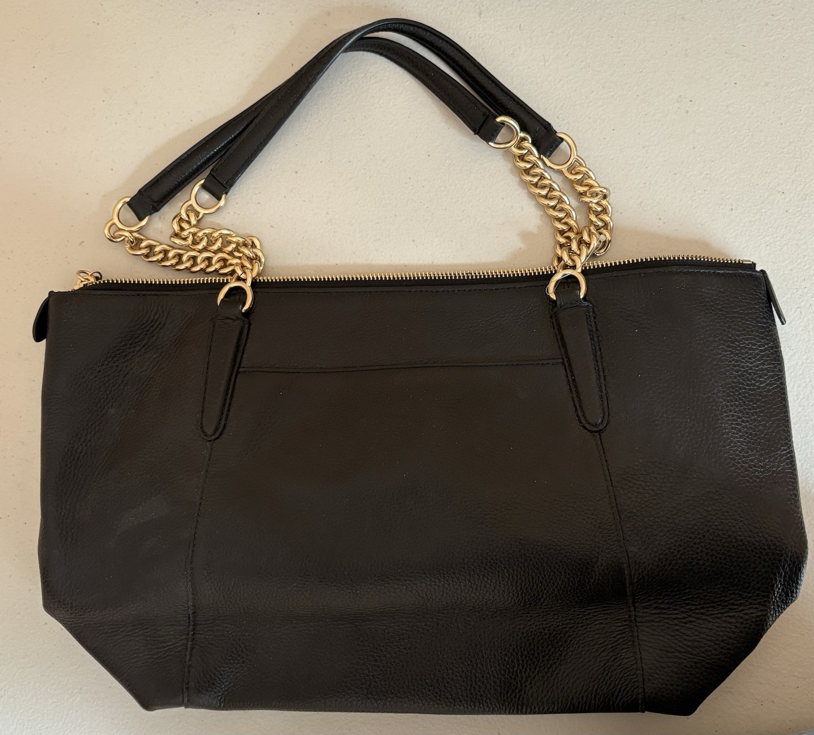 Authentic Brand NEW F29007 Coach Pebbled Leather Ava Chain Tote Black