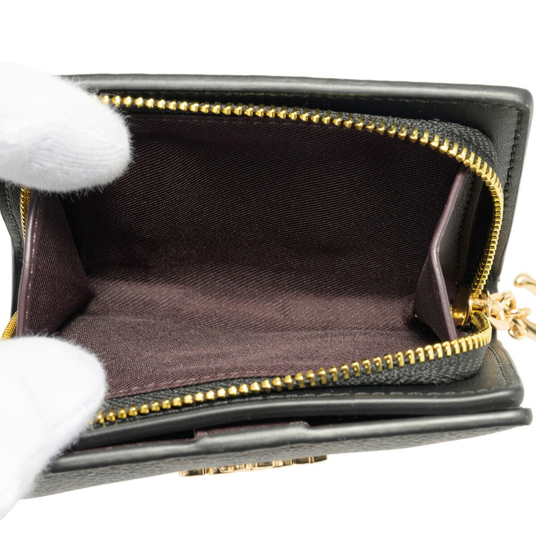 New COACH Bi Fold Wallet Snap Wallet Walnut Black