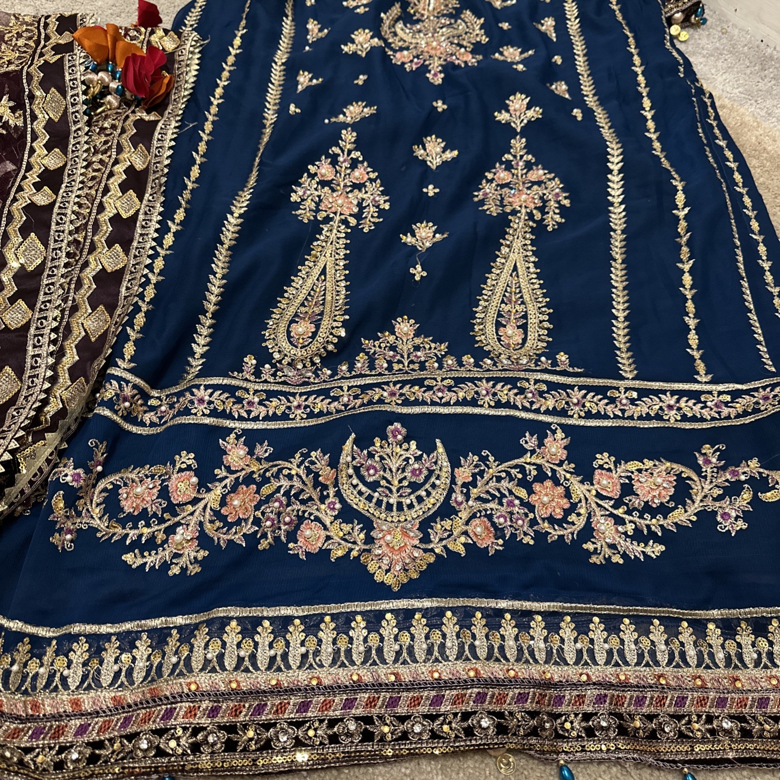Pakistani Indian Shalwar Kameez Chiffon Duppata Bust 48:49 fully lined