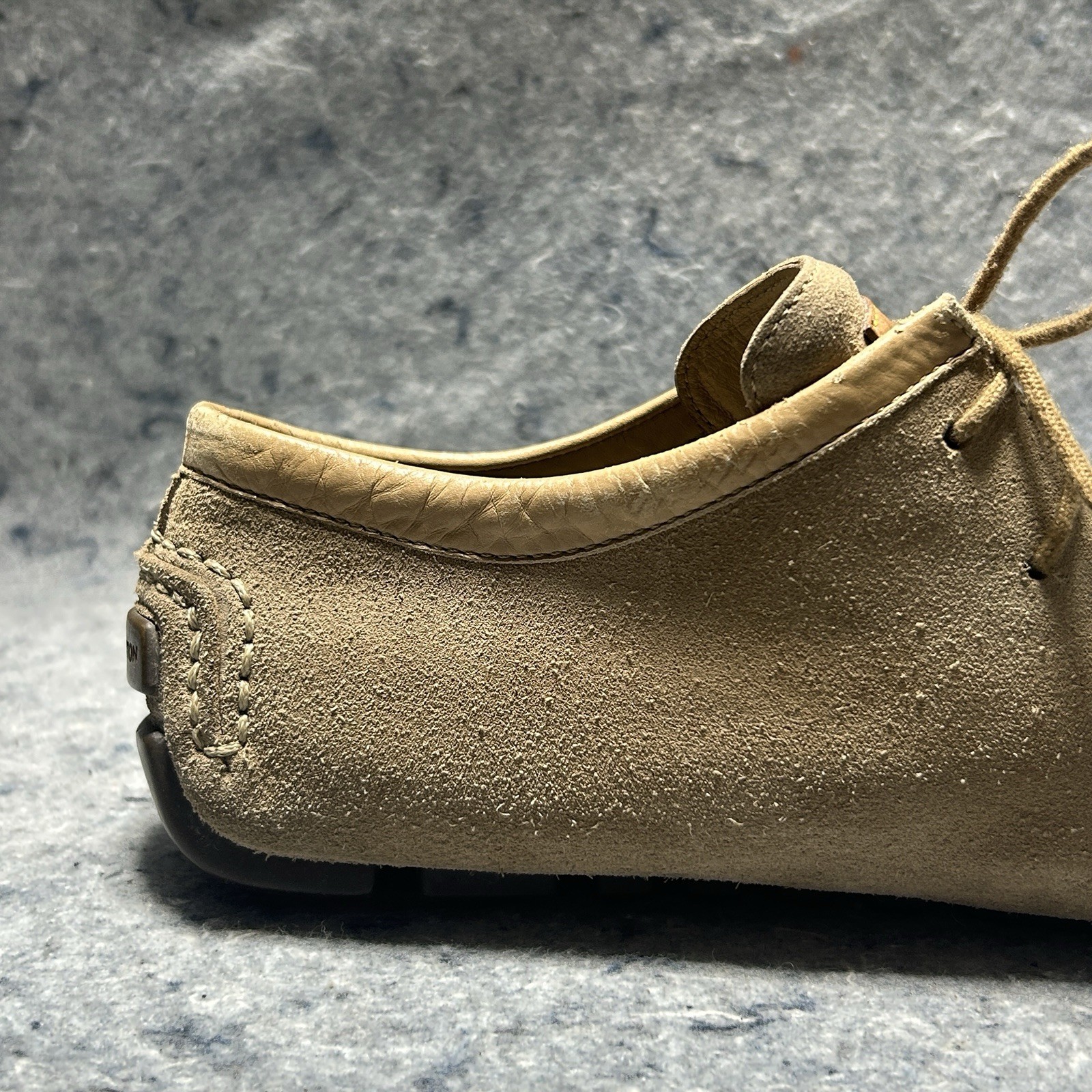 Louis Vuitton Suede TD0053 Shoes Tan Beige Size 38 Made in Italy LV