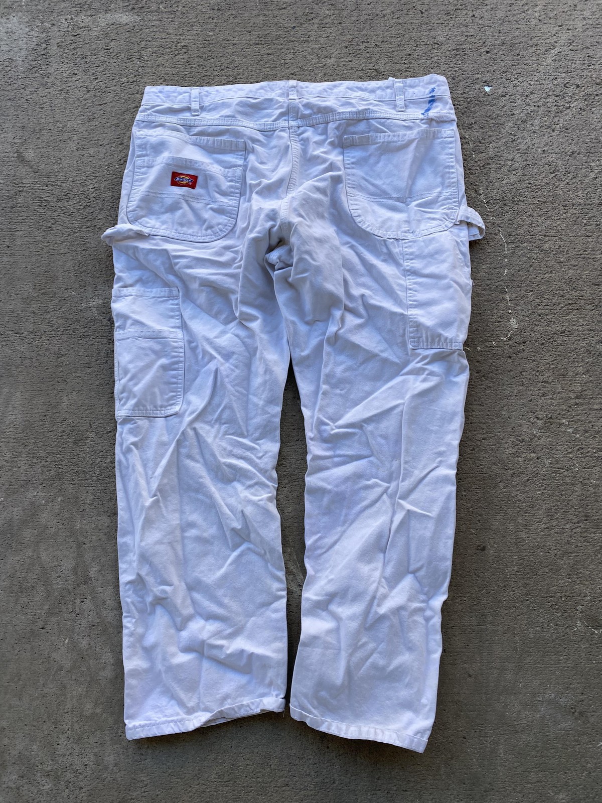 Vintage Splat Paint Dickies Pants Mens 35×25 White Carpenter Fit Canvas Straight