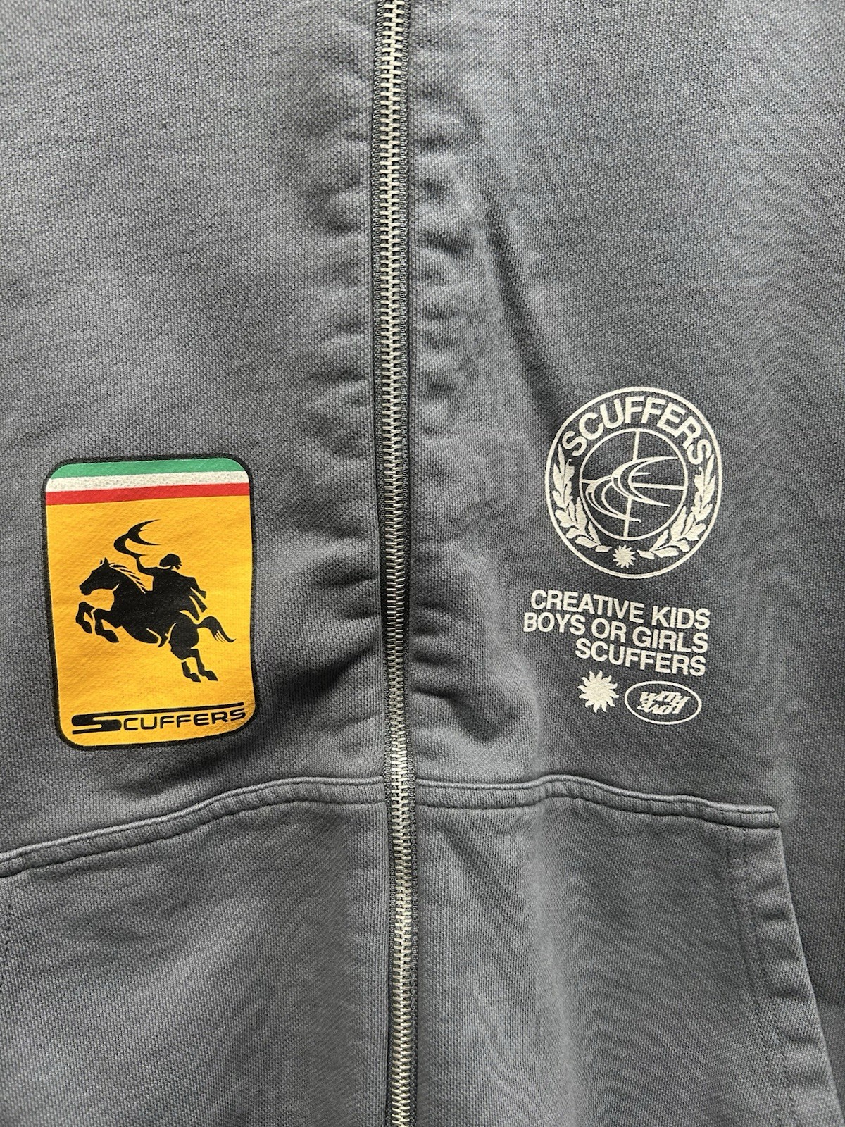 Scuffers Hoodie Mens 2XL Gray Full Zip Everyday Urban Aesthetics Streetwear Logo