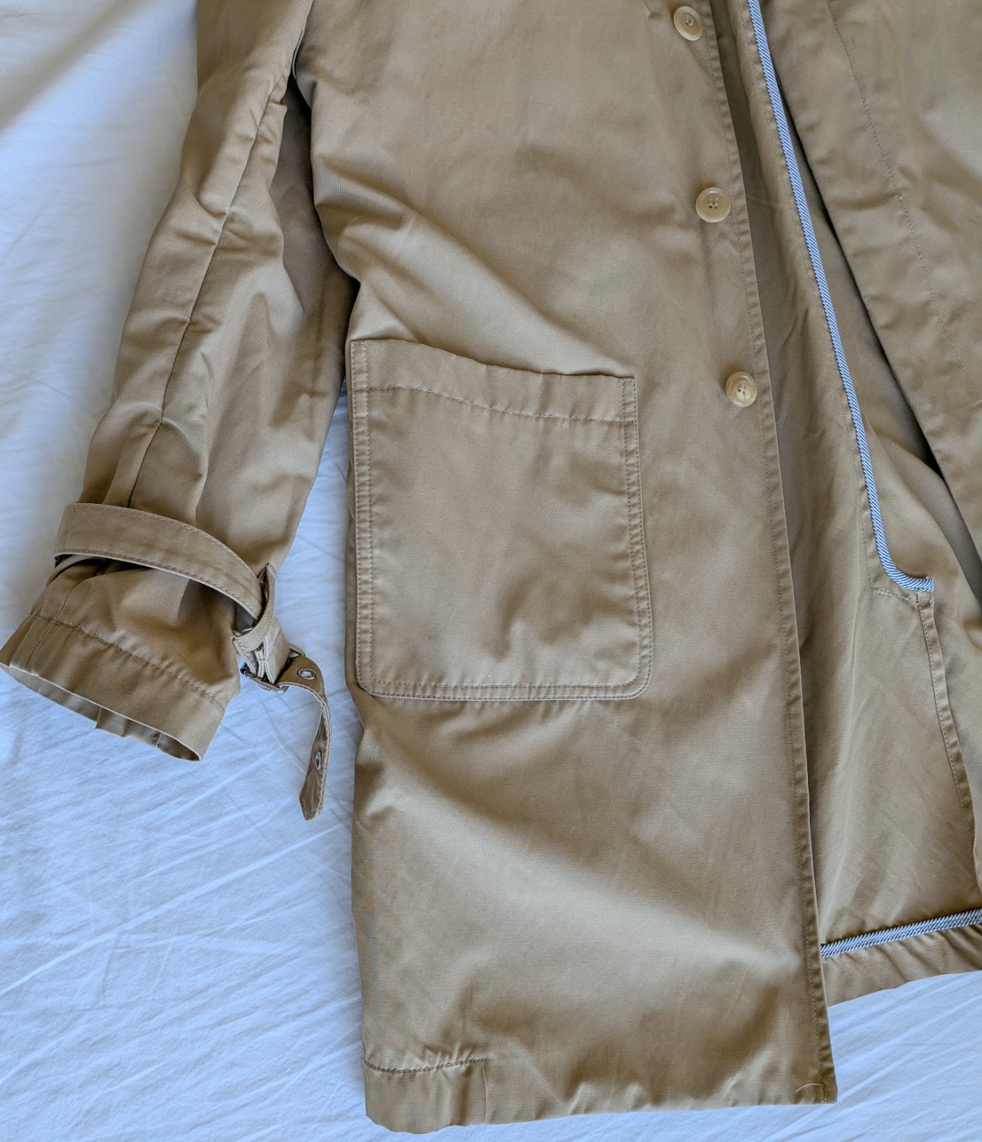 J.Press Beige Rain/Car Coat Size S/M