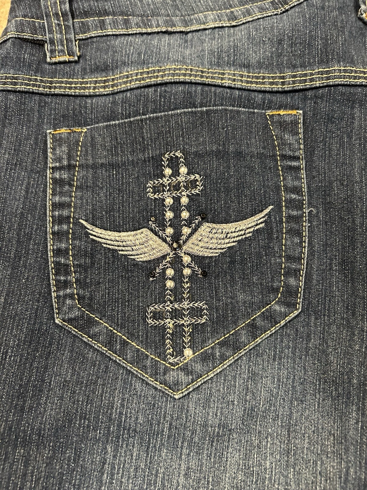 U-51 Jeans Studded Back Pocket Design Size 16