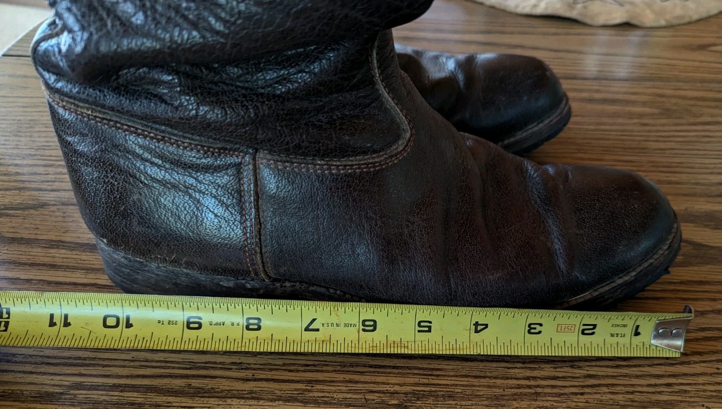 Arandu Argentina Handmade Brown Leather Riding Boots Tall 12.75″ T – 10″ L Foot