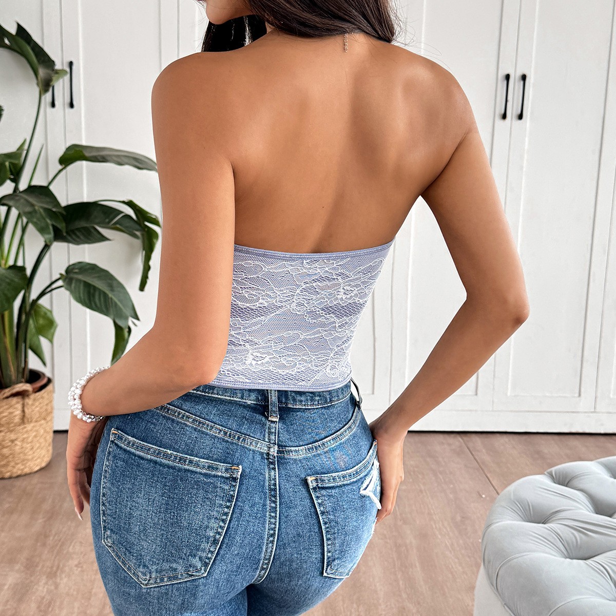 Lace Strapless Corset Style Camisole Shirt Club Wear Shapewear in Various Colors
