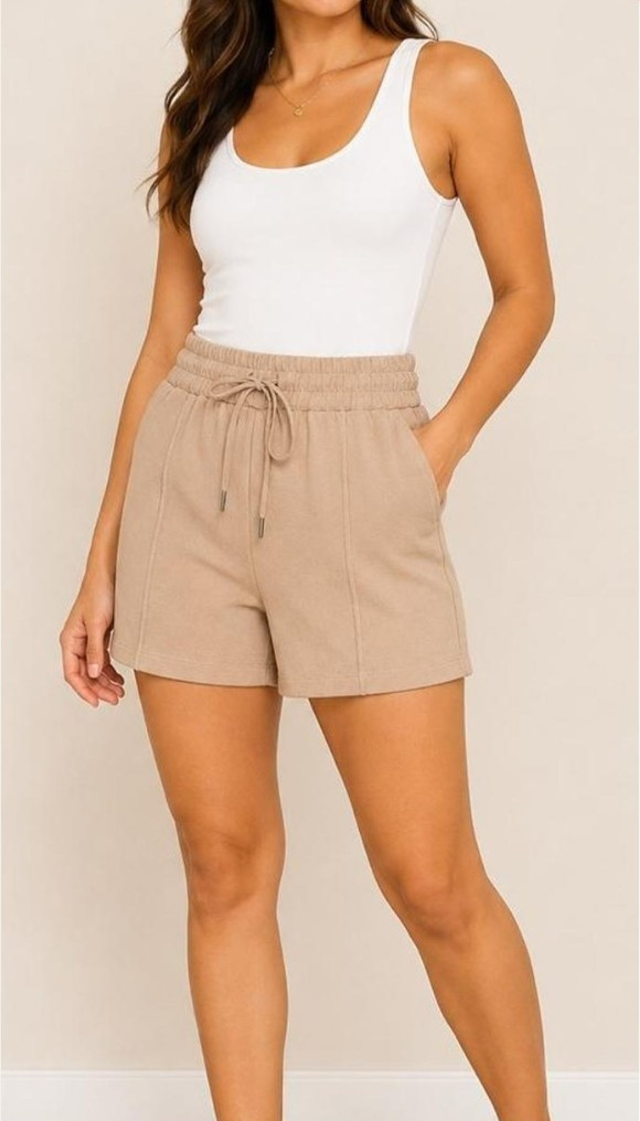BCBG Women’s Athletic Shorts Drawstring Elastic Waist Pockets XS, S, M, L,XL,XXL
