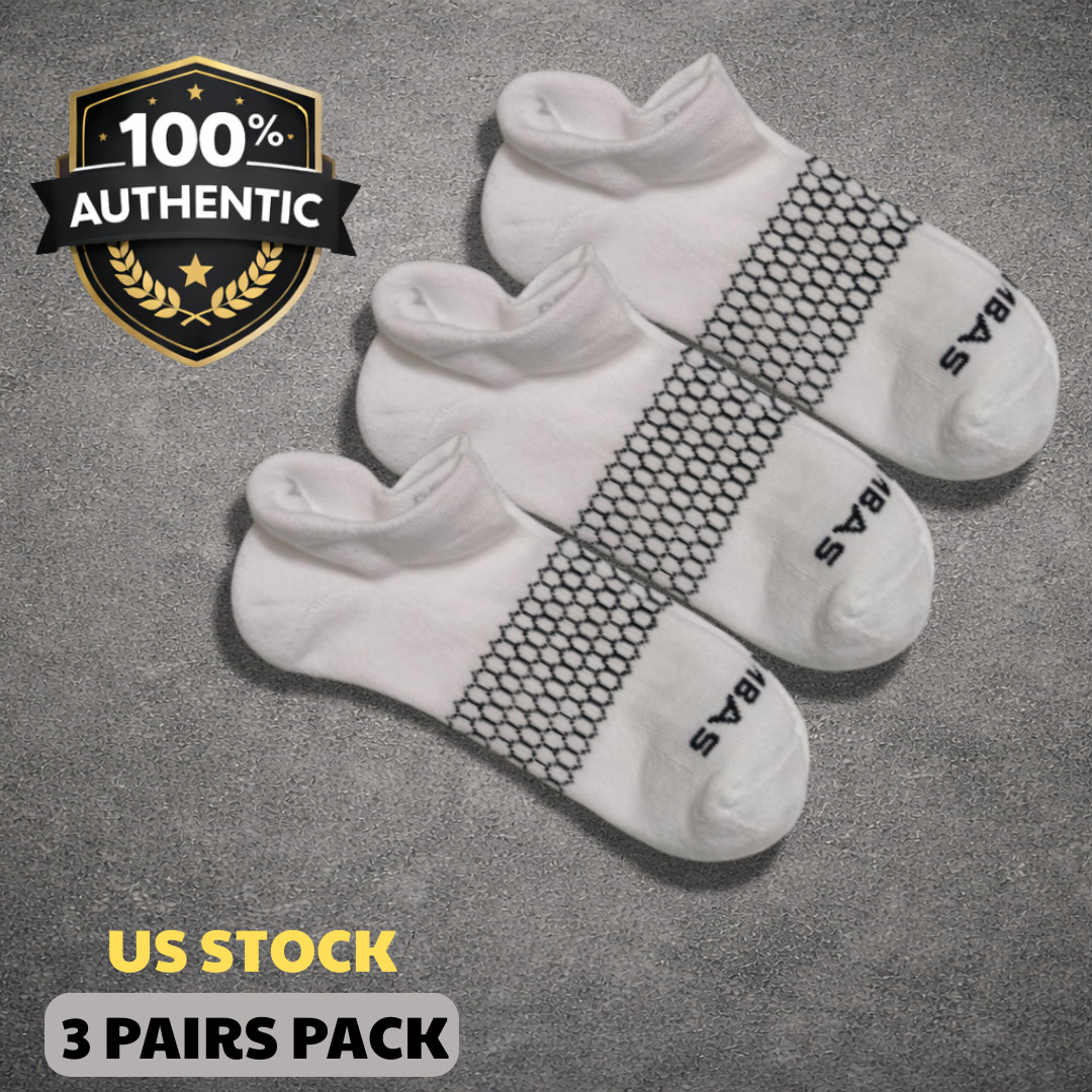 Bombas Men’s Ankle Socks Size S M L 1-3-5 Pairs White Color Cushioned Comfort