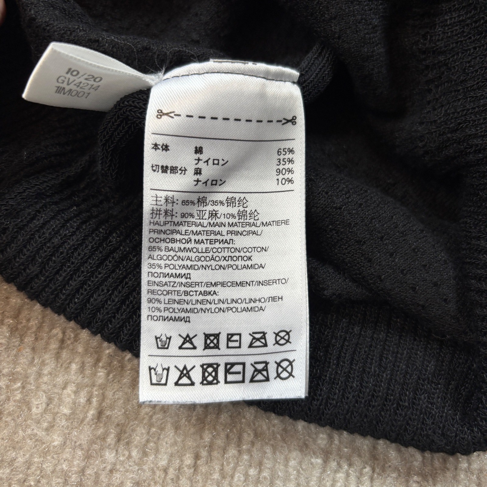 Adidas Y-3 Black Classic Knit Crew Sweater Men’s Size Large DV4214