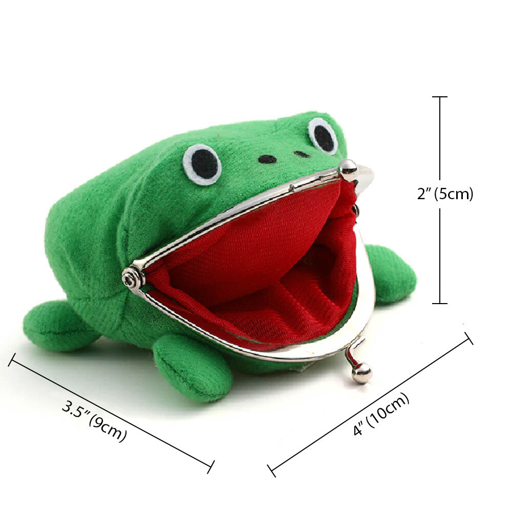 Cute Cartoon Animal Green Frog Coin Purse Coin Or Key Holder Wallet Money Bag
