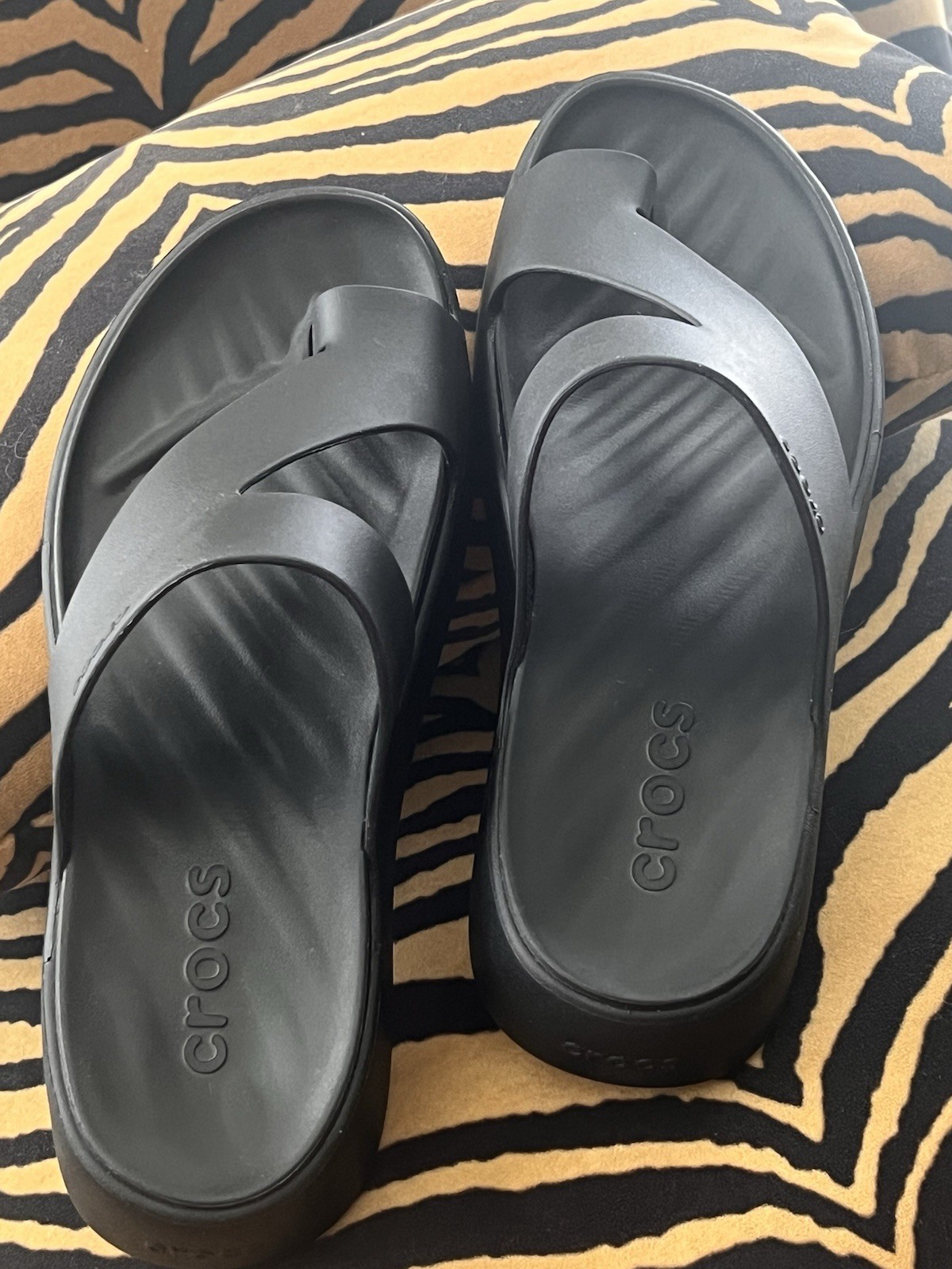 CROCS WOMENS GETAWAY PLATFORM TOE LOOP SANDAL SLIDE, size 9W, new w/o box