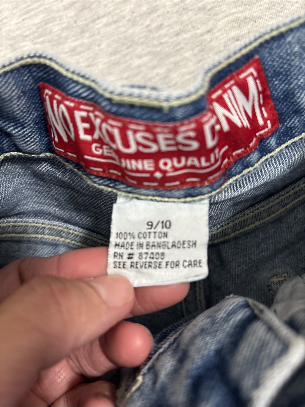 No Excuses High Waisted Denim Jean Shorts Hearts Sz 9/10 Y2K Aesthetic