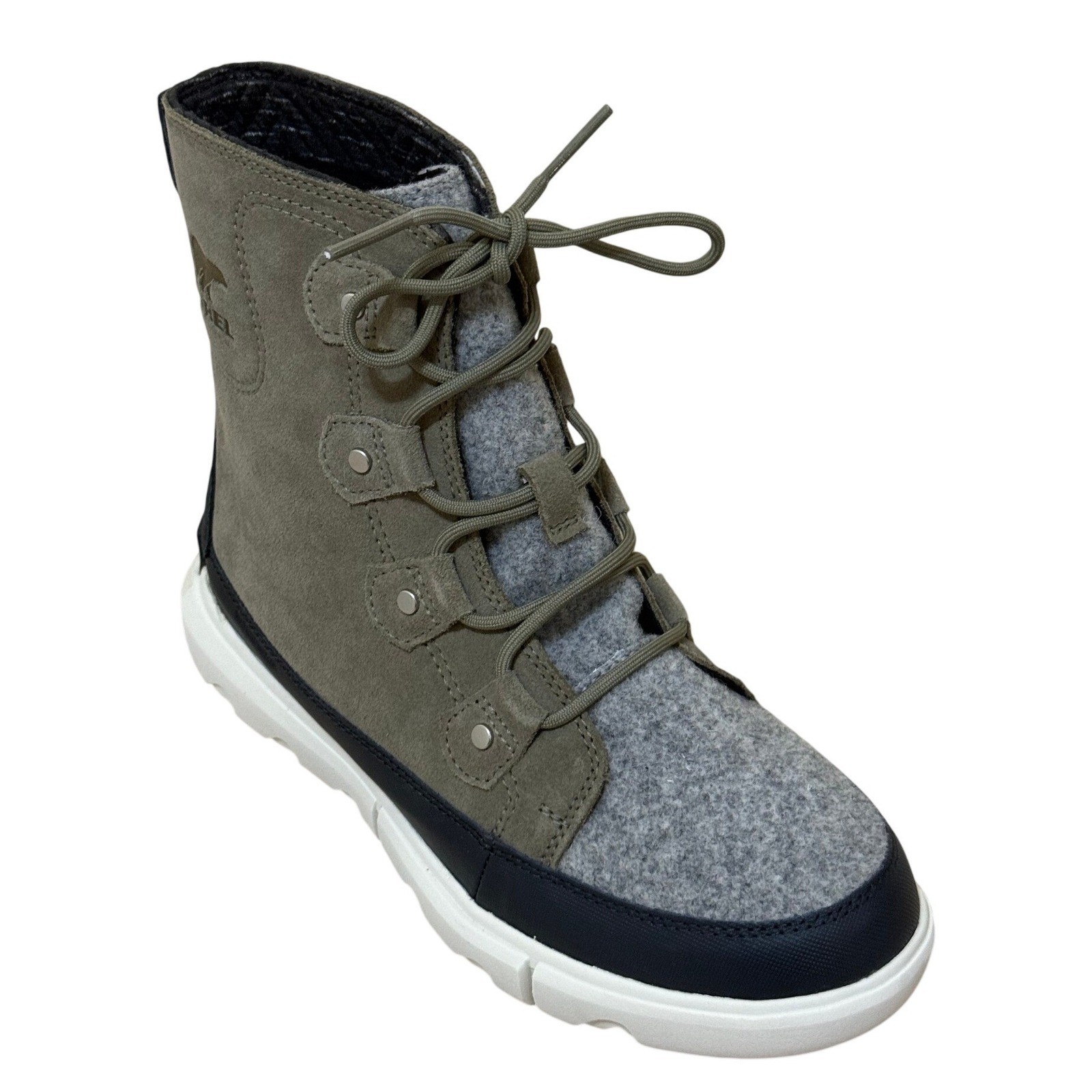 Sorel Women Kinetic Impact NXT 8.5 Sage Green Suede Felt Boots Gorpcore Hiker