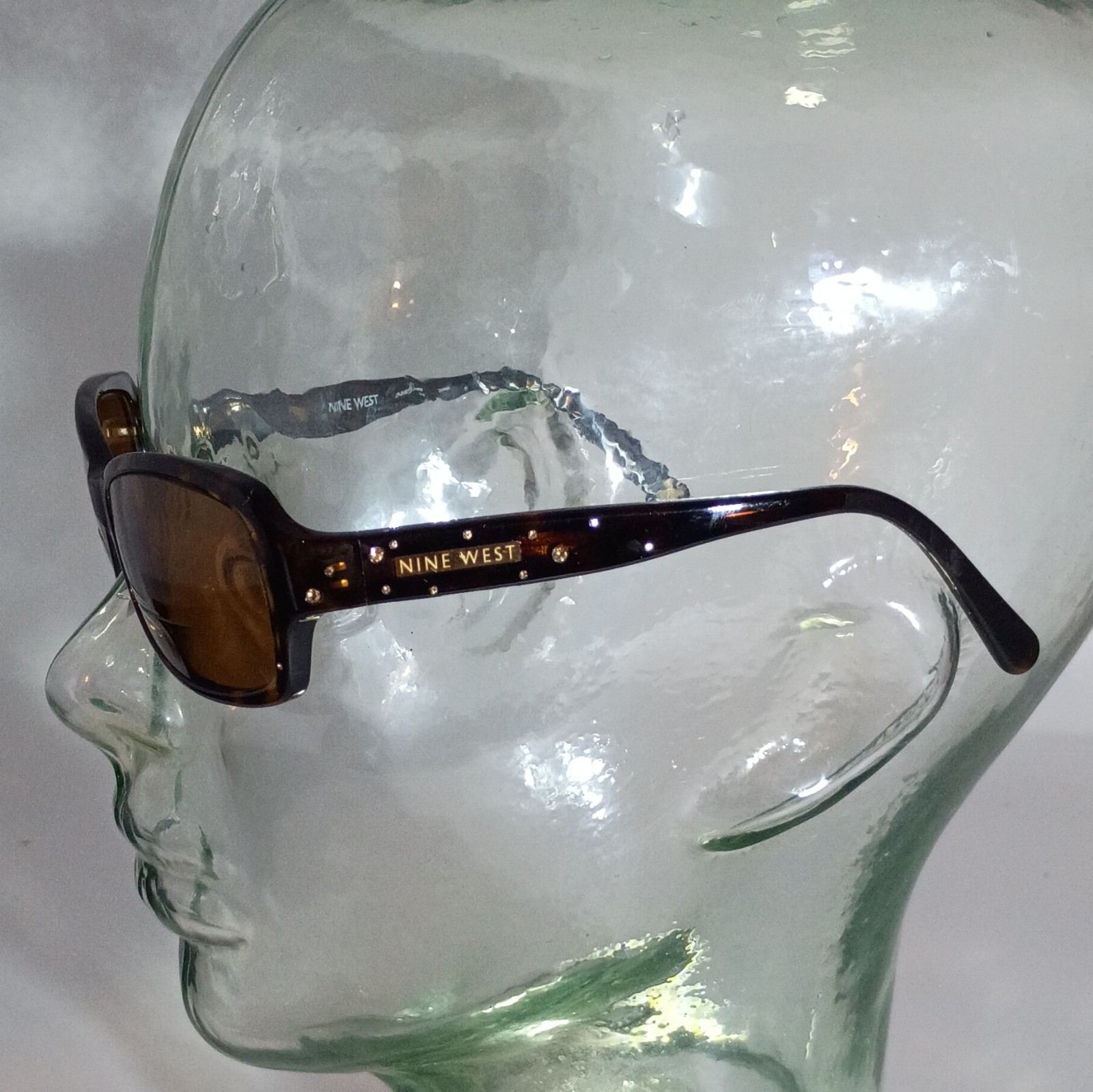 Nine West NW518S Rectangle Sunglasses Tortoise UV400 125mm Light Scratches