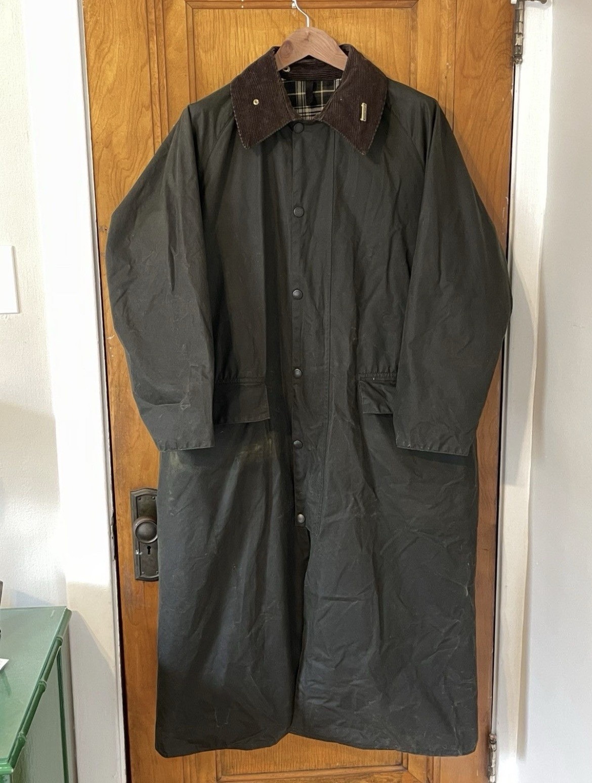 Vintage Barbour A160 Burghley Waxed Coat Made in England