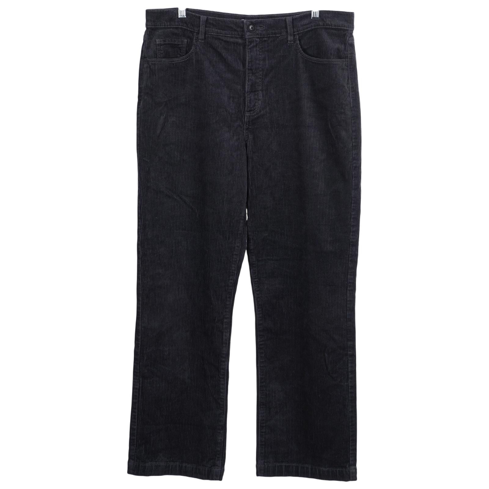 LOFT Pants Size 32/14 Gray Corduroy Cotton Blend Straight Leg Pockets Casual