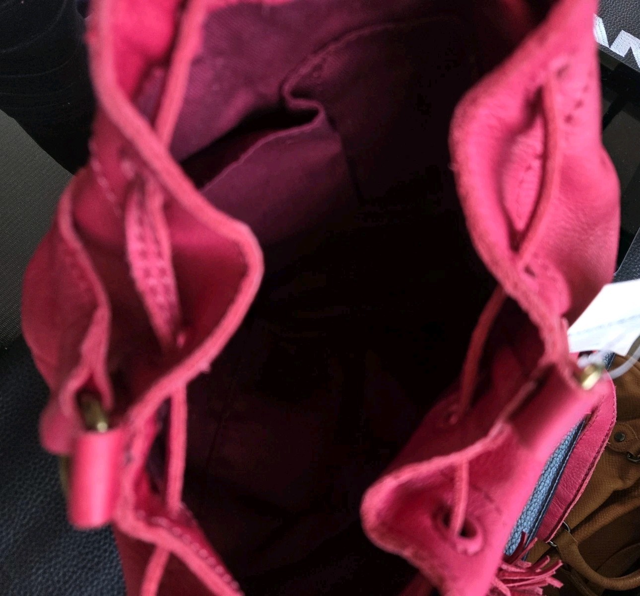 LUCKY BRAND Harper Bucket Bag Red HKW0221 NWT