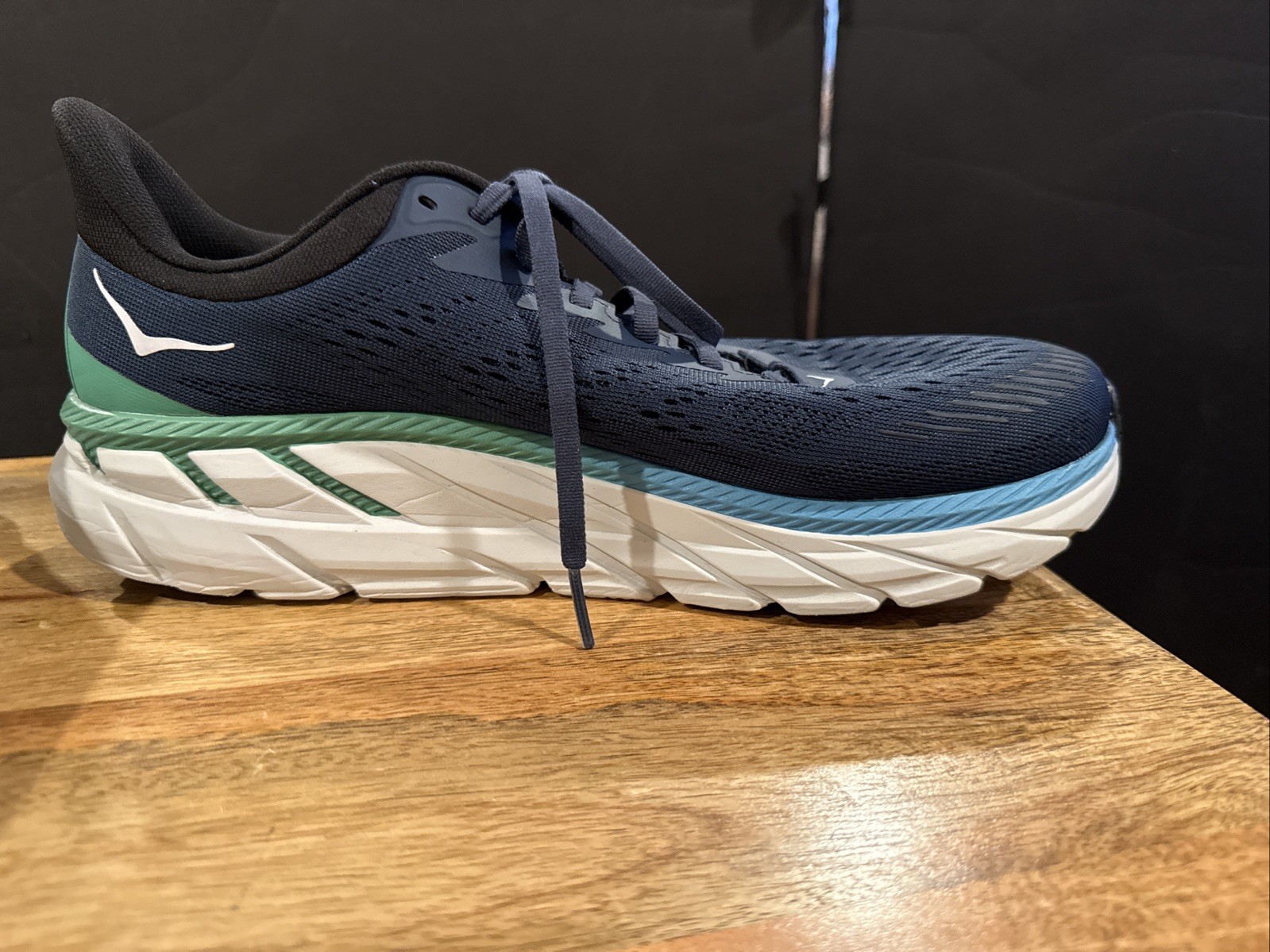 Hoka One One Clifton 7 Men’s Running Shoes Moonlit Ocean/Green Size 10.5 Blue