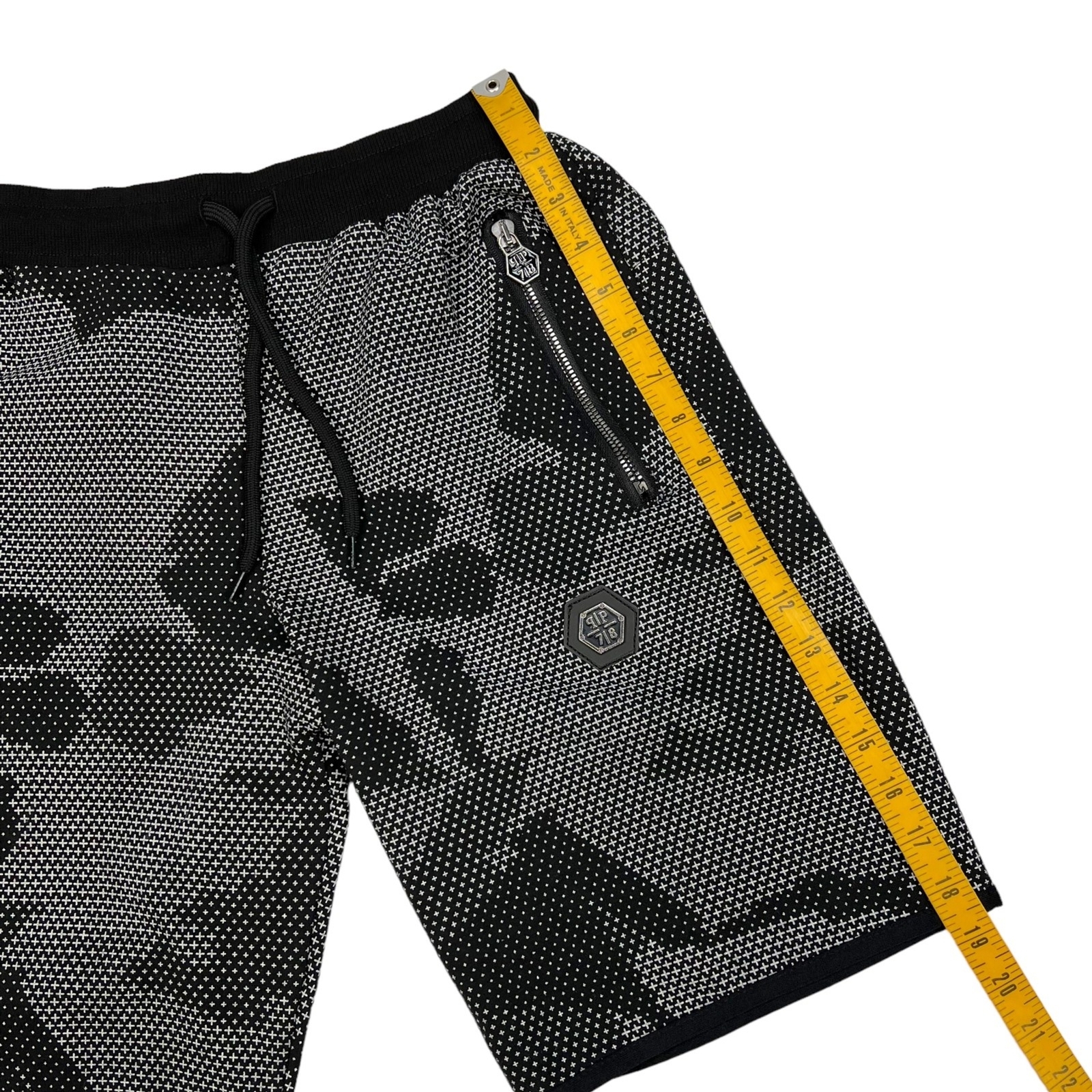 NWT Philipp Plein RARE Men’s Sweat Jersey Shorts Camo Graphic Black Small