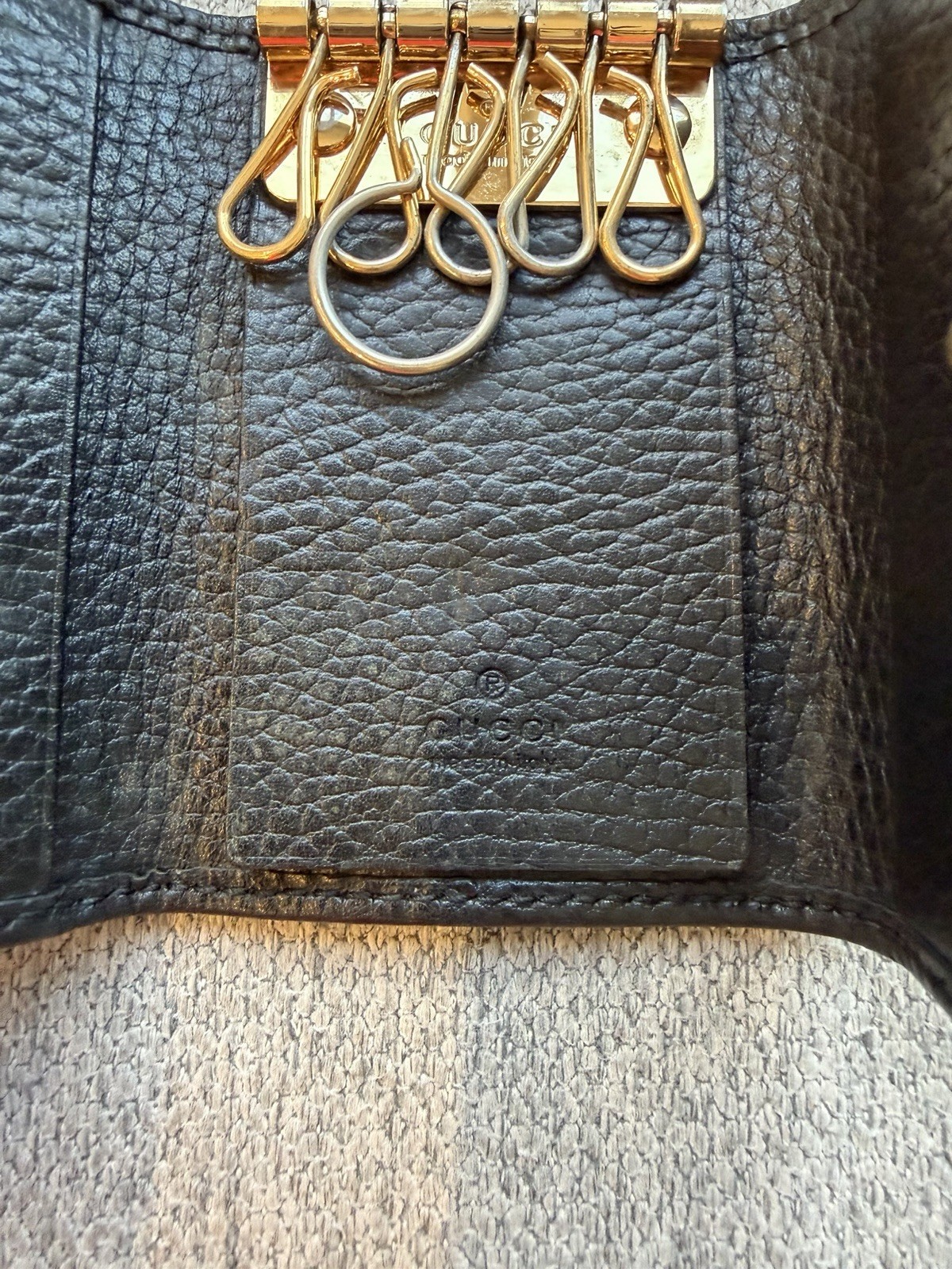 Gucci Marmont GG Logo Key Case Holder with Key Ring, Unisex