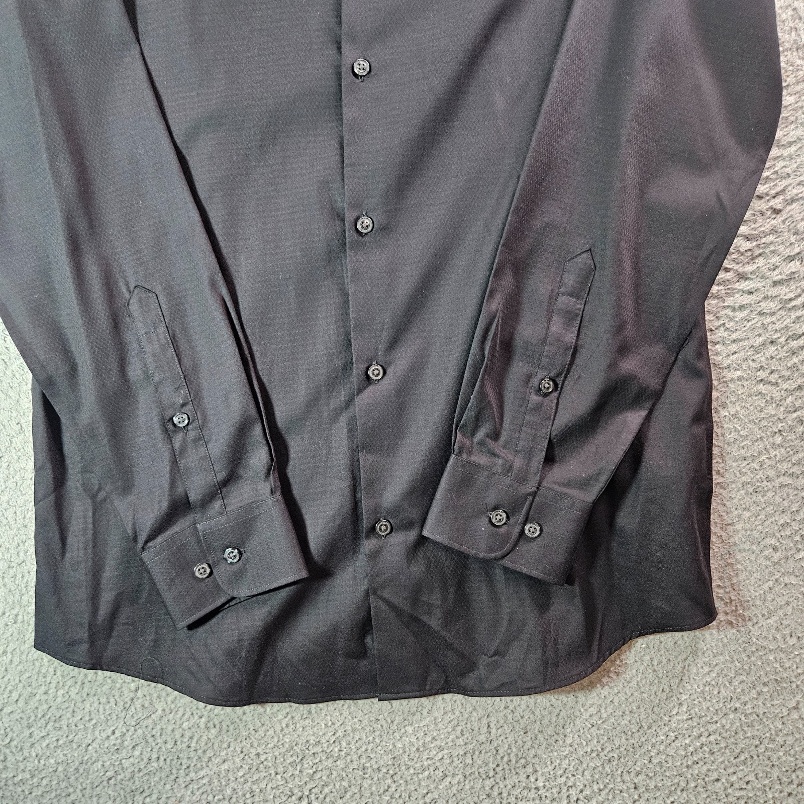 NEW Perry Ellis Shirt Men Large Tall LT Button Up Long Sleeve Textured Black