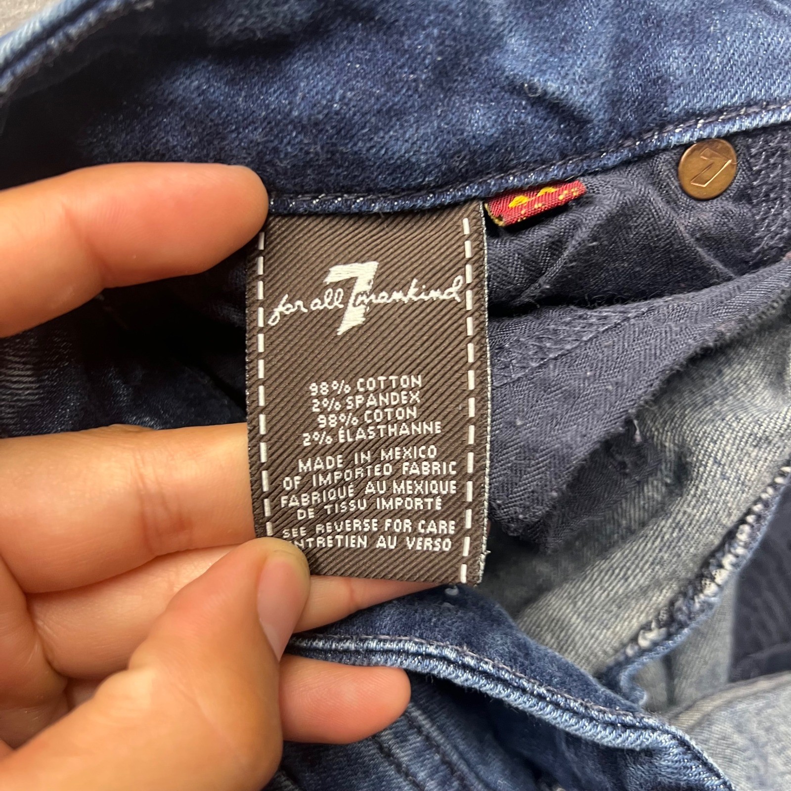 7 For All Mankind A Pocket Flare Jeans Blue Denim Wash Womens Size 27 1341