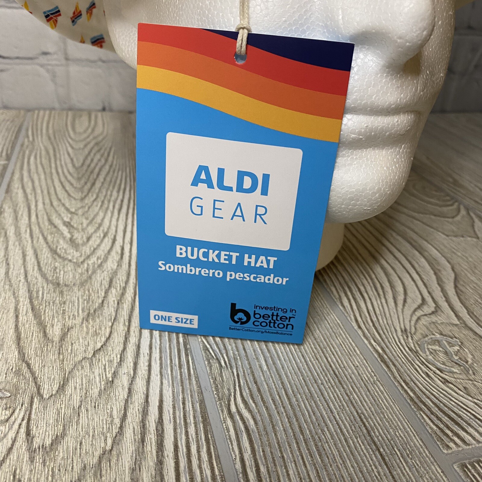 ALDI Gear 2024 Logo Bucket Hat White Rainbow One Size New with Tags
