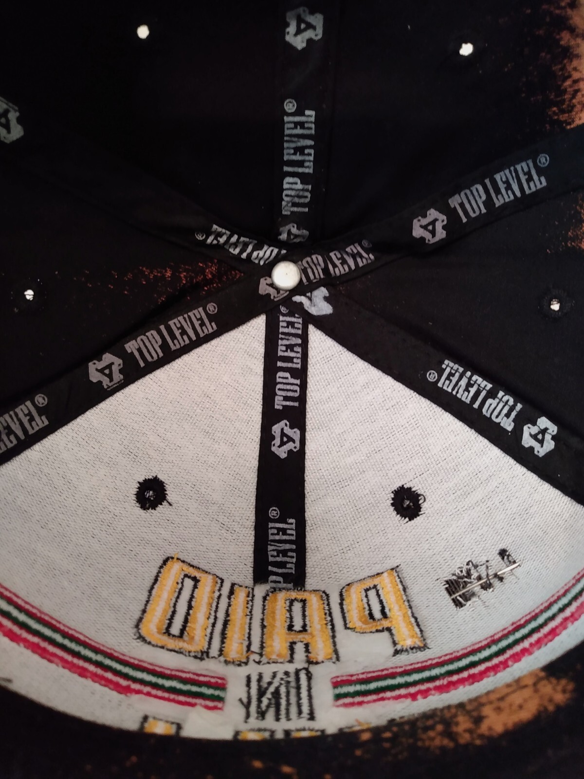 Top Level Paid In Full Distressed Pins Paint Splatter Snap Back Hat Cap