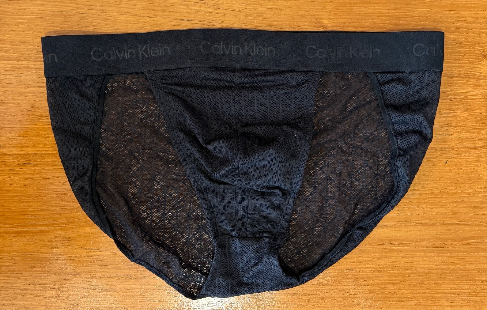 New Calvin Klein Microfibre Lace Brief, Black, Extra Large