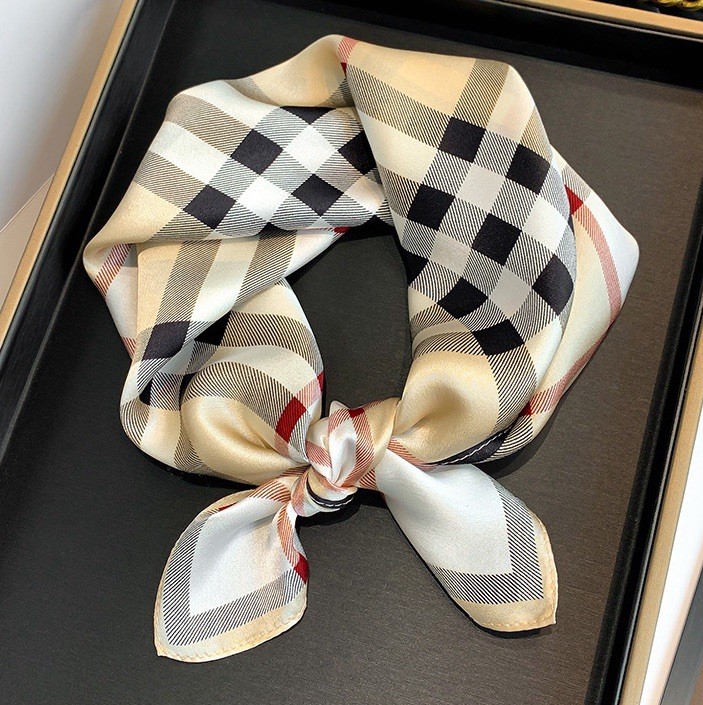 21″x21″Simple Square Print Pure Mulberry Satin Silk 12momme Scarf53X53cm6-2