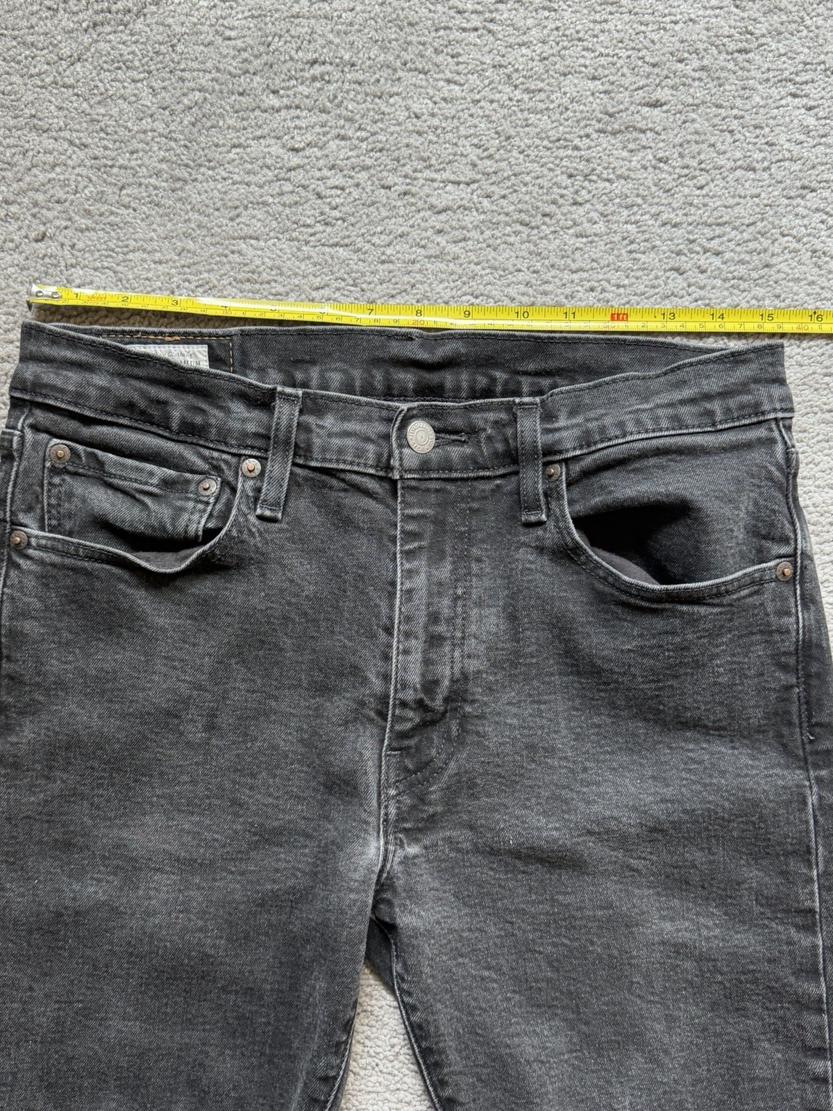 Levi’s Premium 513 Black Denim Jeans Stretch Slim Straight Mens 32×32