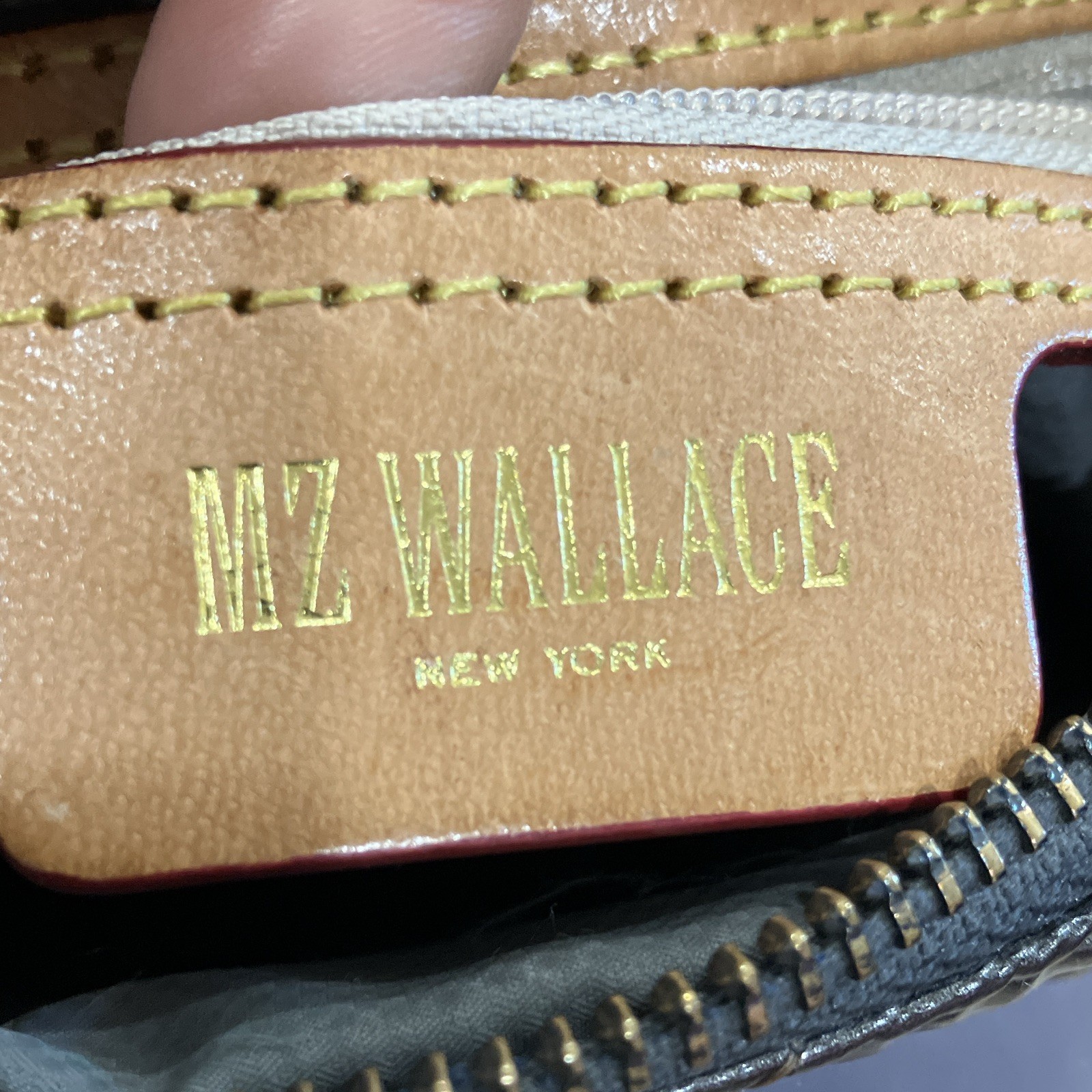 MZ Wallace Gray Zip Crossbody Bag Chain Strap Lined Pockets