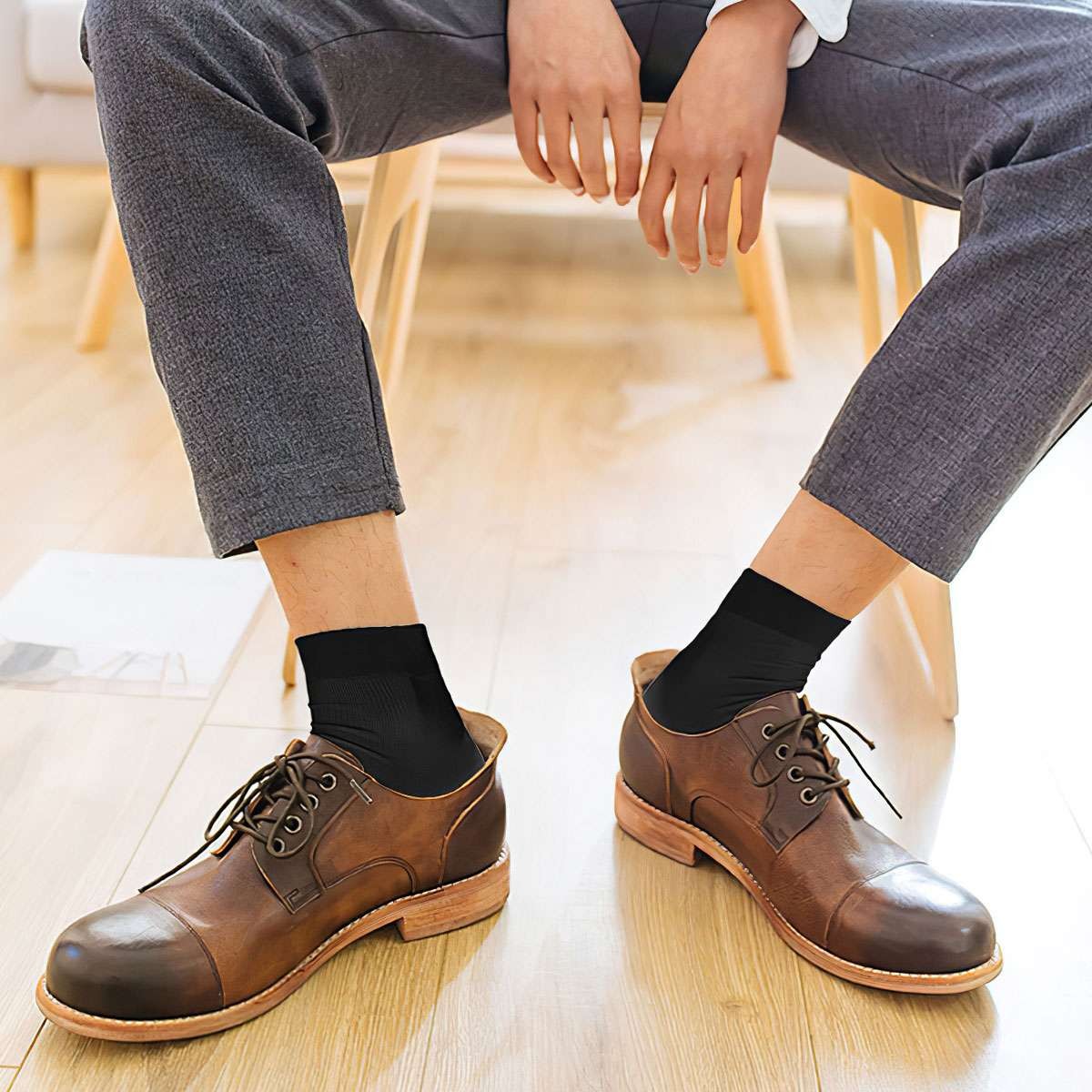 10Pairs Men’s Dress Socks Thin Casual Fashion Crew Mid Calf FAST SHIPPING