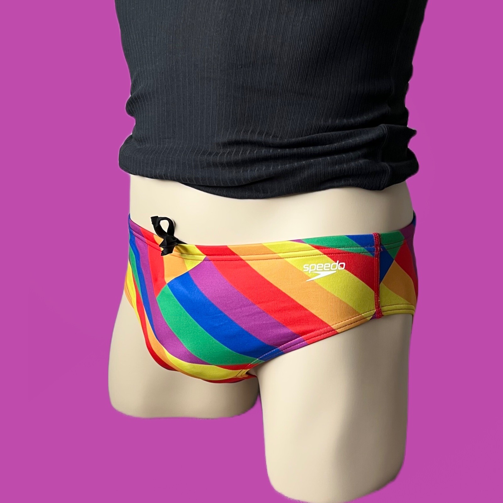 Speedo Men Rainbow sliced square Pride swim Brief Swimwear 28 30 32 34 36 38