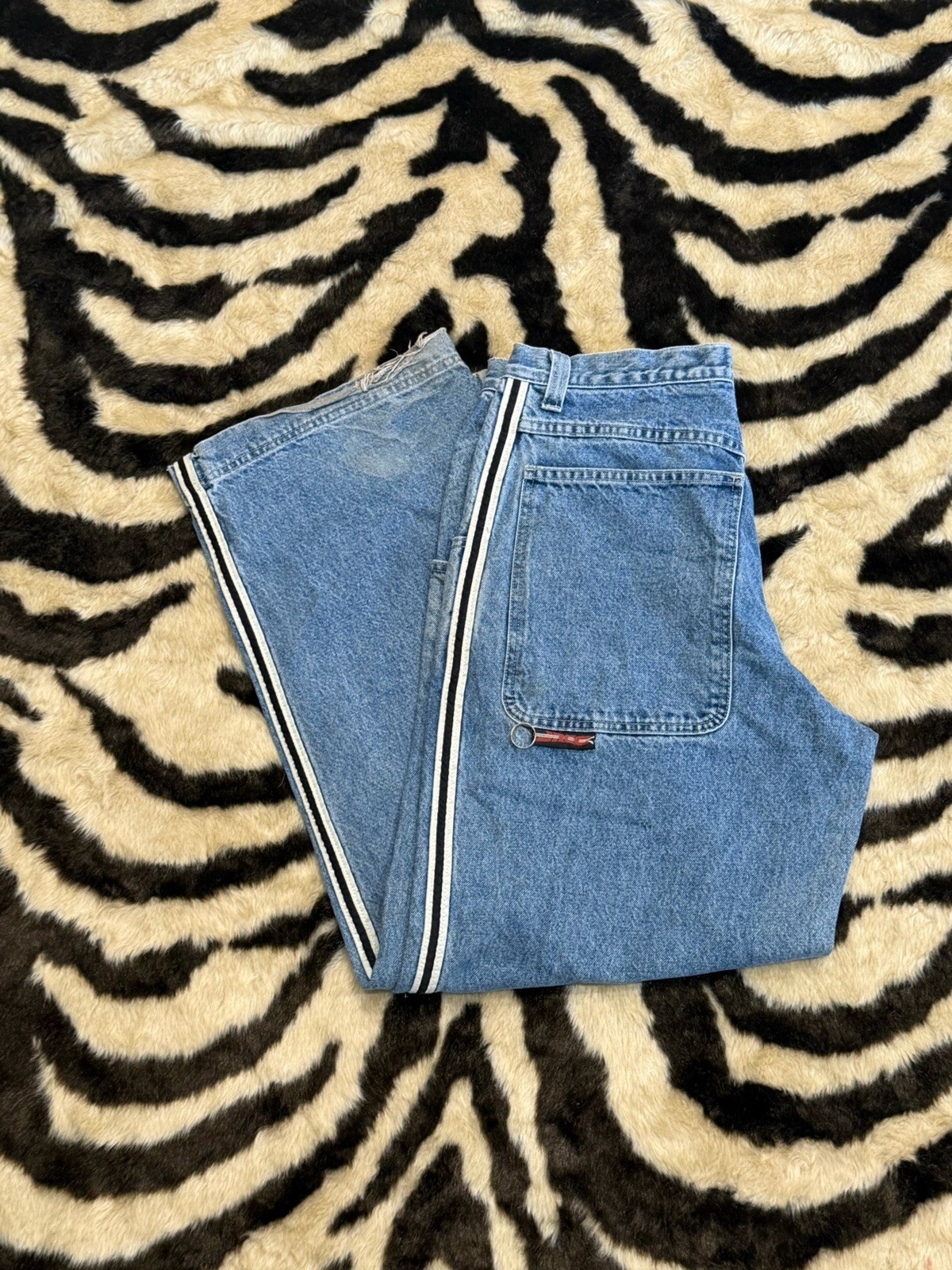 JNCO Skunk 34×32 Black Jeans Striped vintage 90s