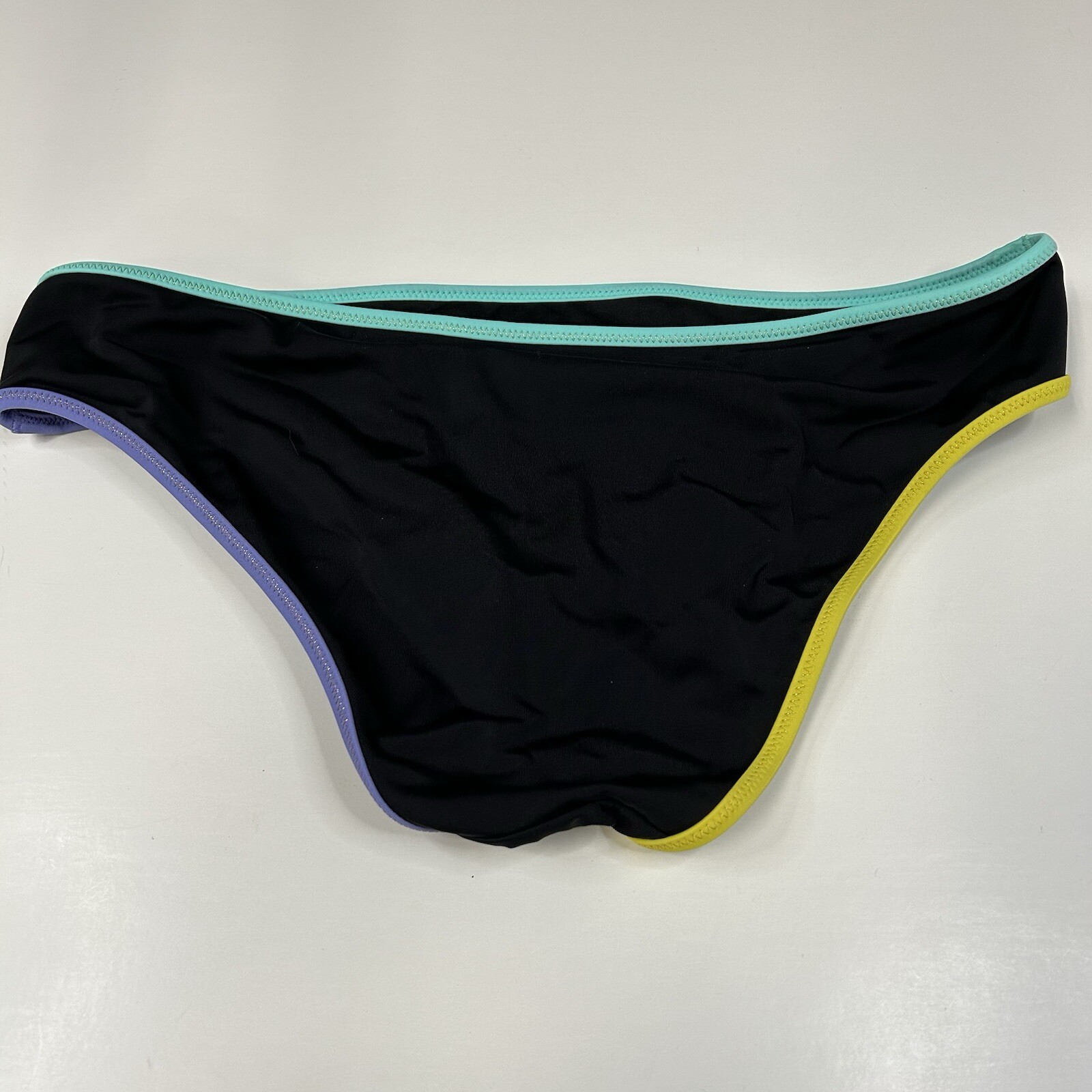 Y2K Victorias Secret Size Medium Classic Hipster Bikini Bottoms Black Purple 344