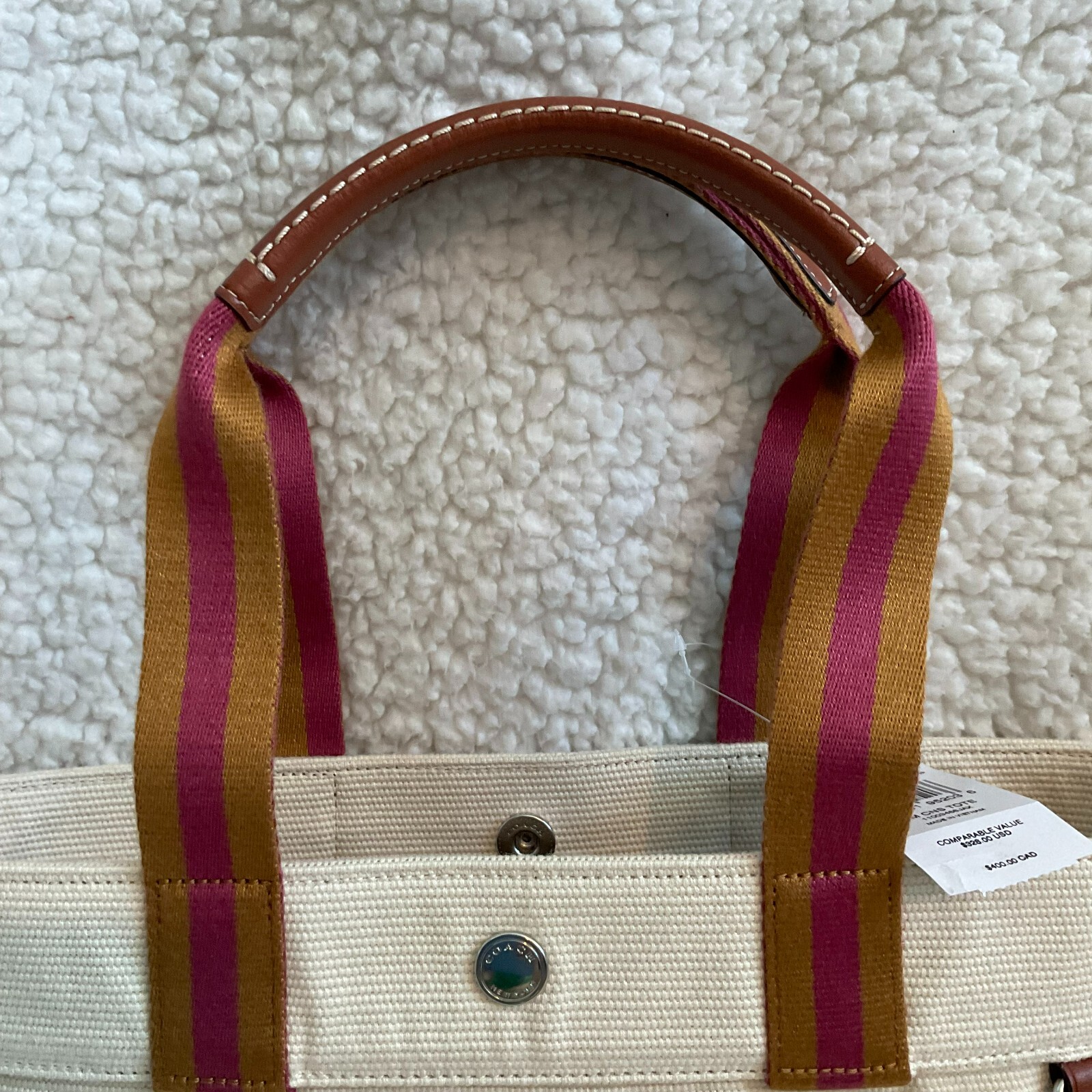 NWT Coach Small Canvas Tote NATURAL, CK168, MSRP $328.00