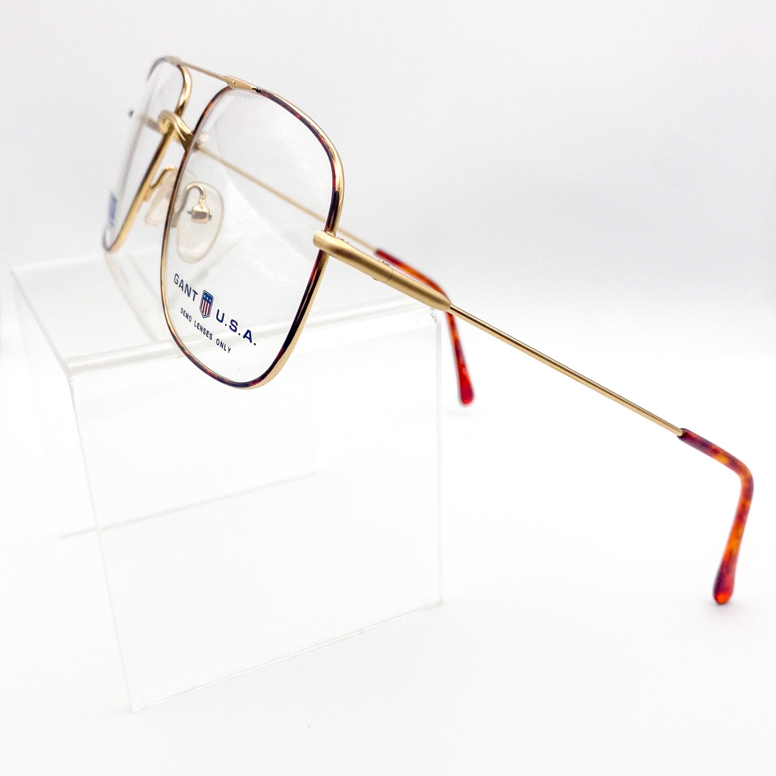 GANT USA Titanium Gold Tortoise Aviator Eyeglass Frames Vintage NOS