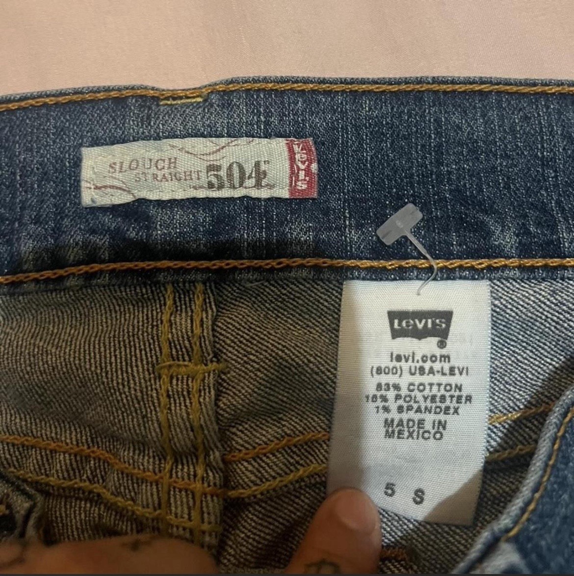 Levi’s Women’s Lowrise 504s Straight/Slouch Fit Dark Wash Blue Denim