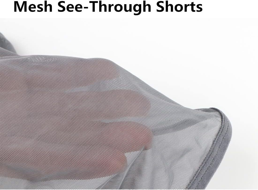 Men’s Boxer Shorts Loose Split Side Mesh See-Through Breathable Underwear Boxers