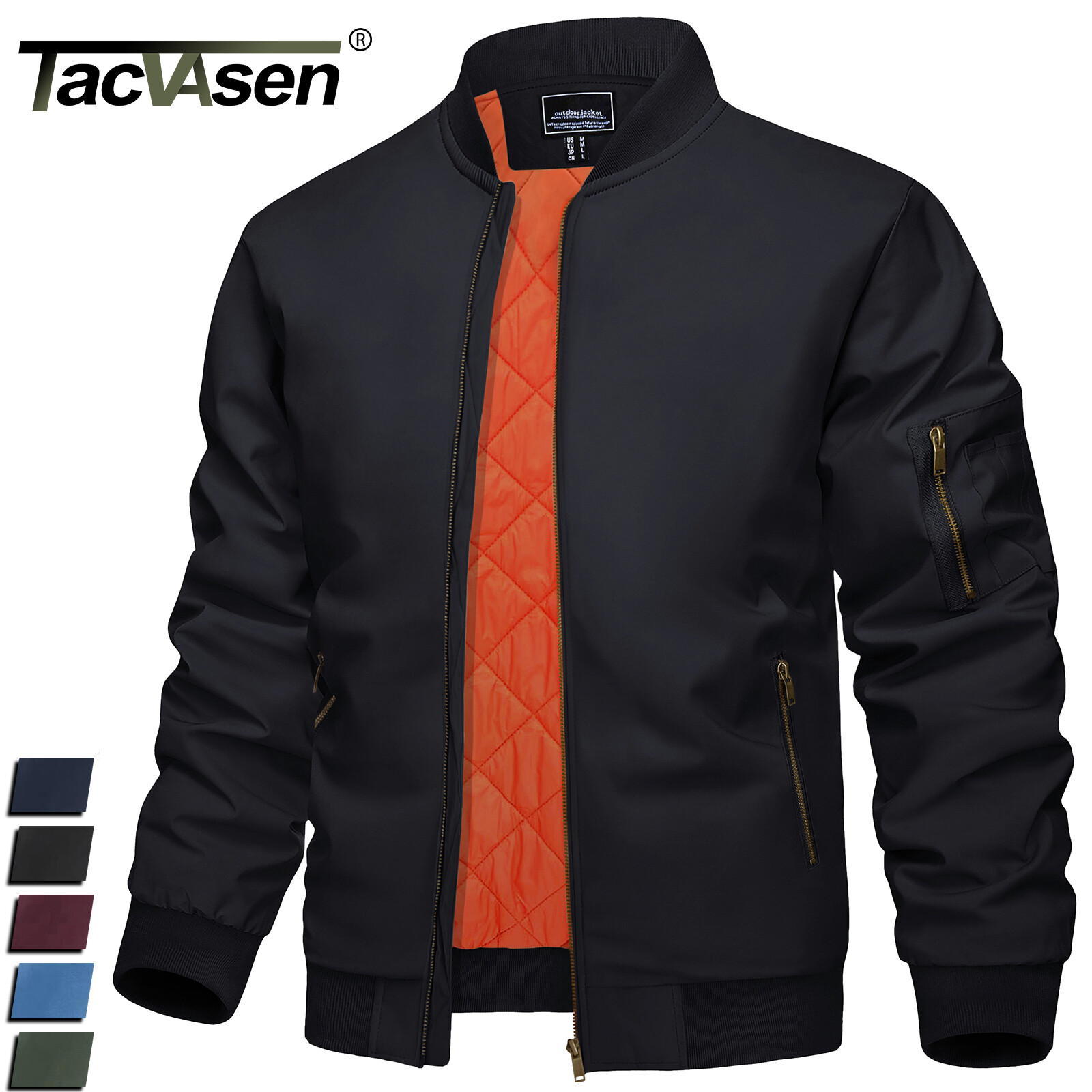 Men’s Premium Letterman Bomber Jacket Pilot Jacket Warm Padded Casual Work Coats