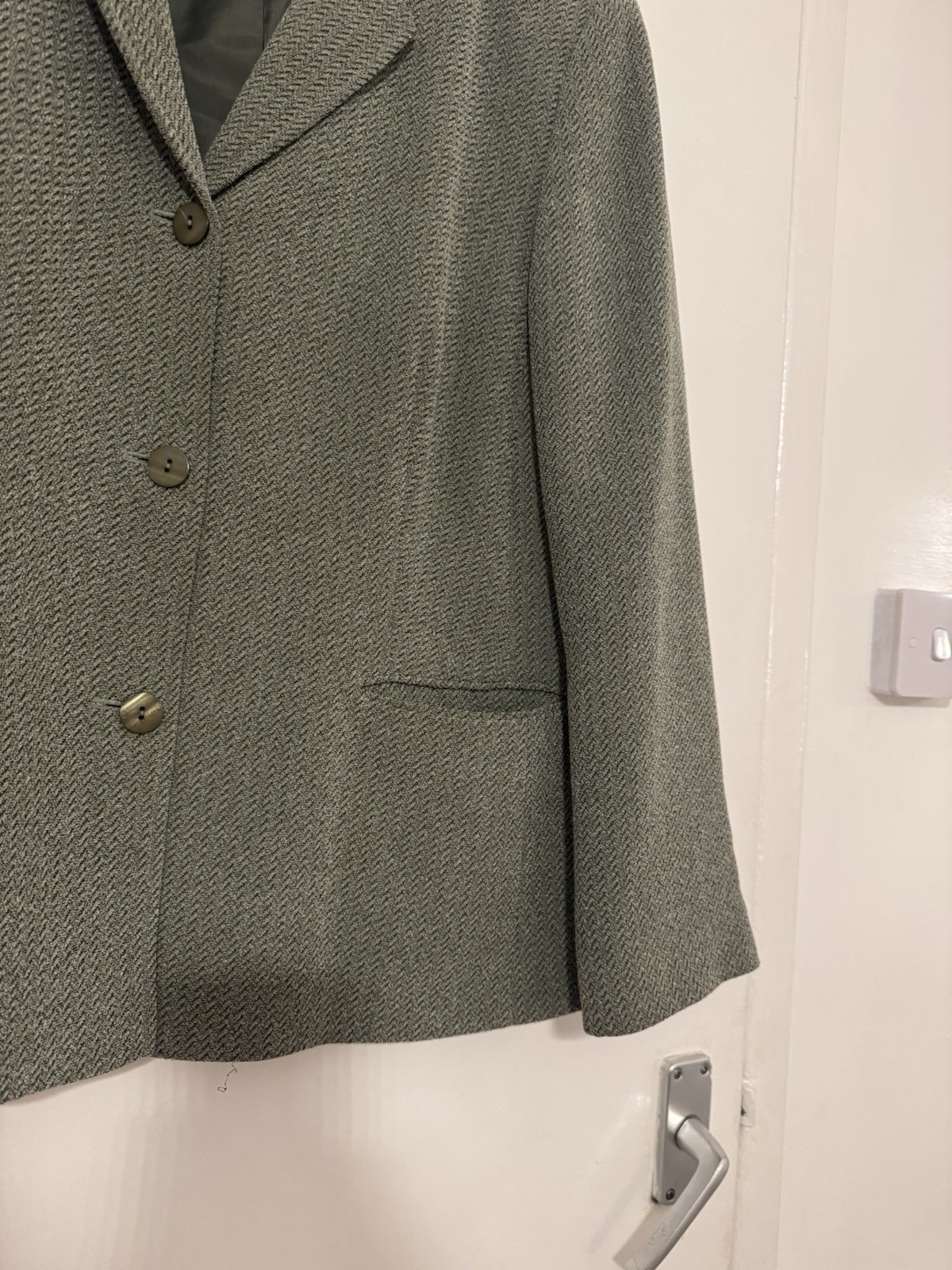 Eastex Vintage Grey Herringbone Wool Blend Blazer – Site 20 – New Without Tags