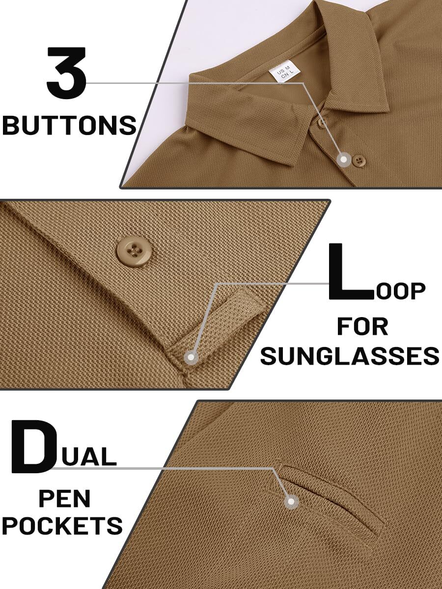 Men’s Short Sleeve Tactical Polo Shirts Quick Dry Team Combat Work Casual Golf T