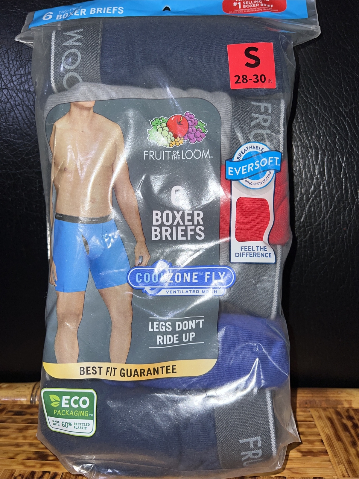 Fruit of the Loom Men 6pk CoolZone Fly Tag Free Boxer Briefs 28-30 S