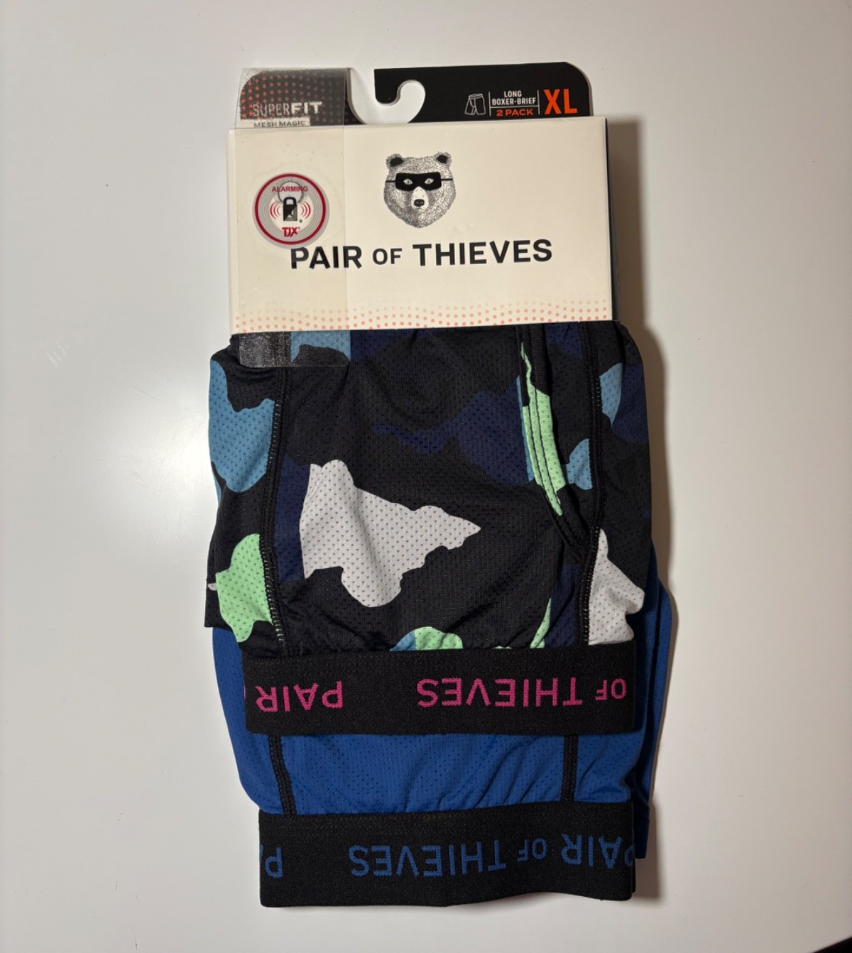 Pair of Thieves Super FIT Mesh Magic Boxer Brief 2 Pack Blue camo XL mens