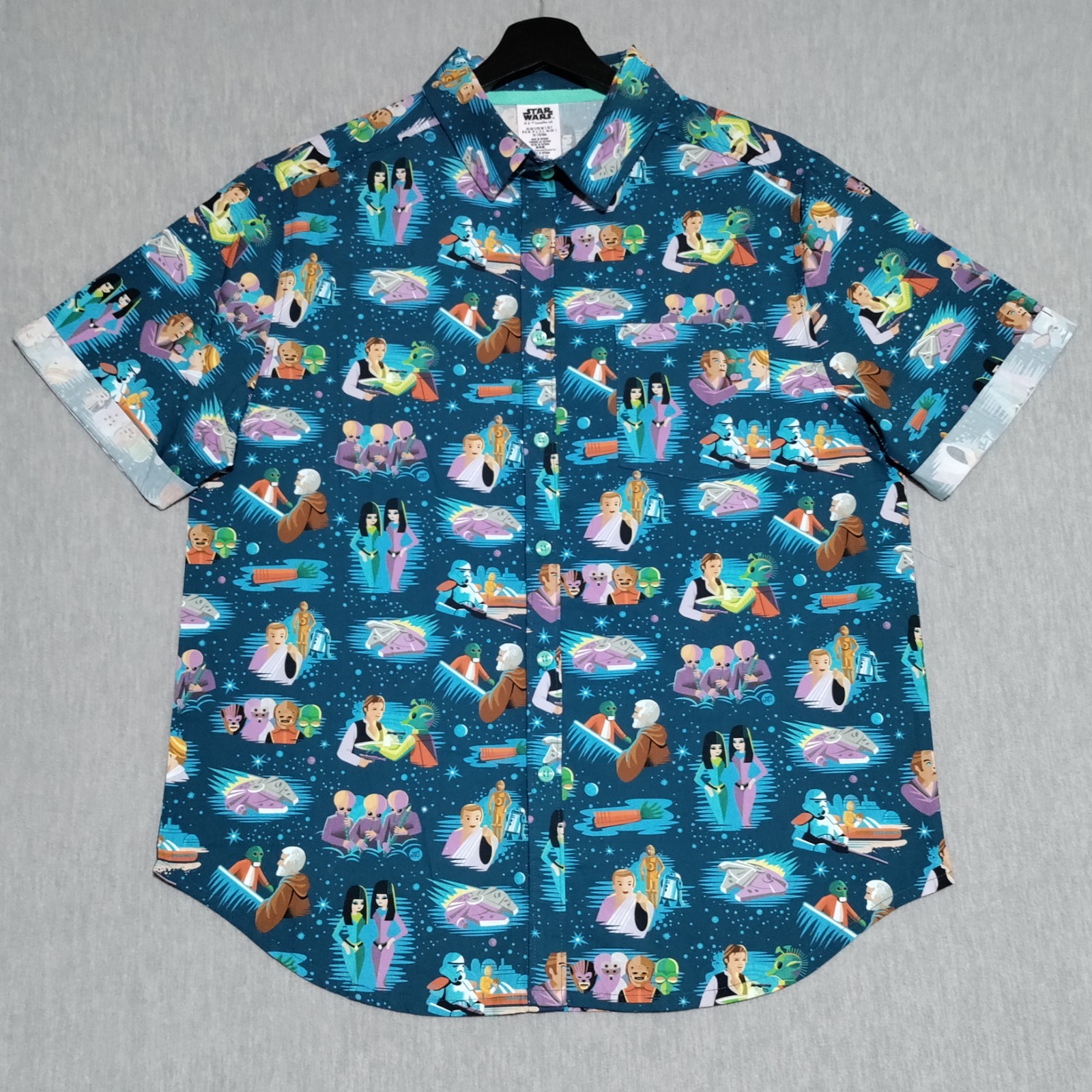 Disney Parks Star Wars Cantina Tiki Camp Shirt Jeff Granito Mens Small NWOT