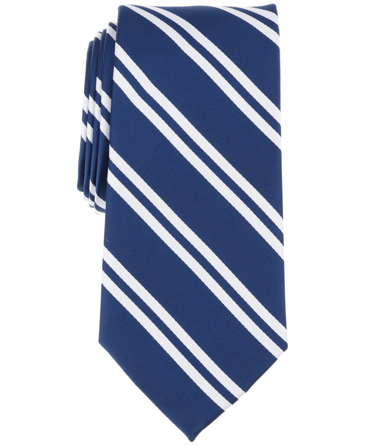 Club Room Mens Evelyn Stripe Neck Tie Blue Navy White