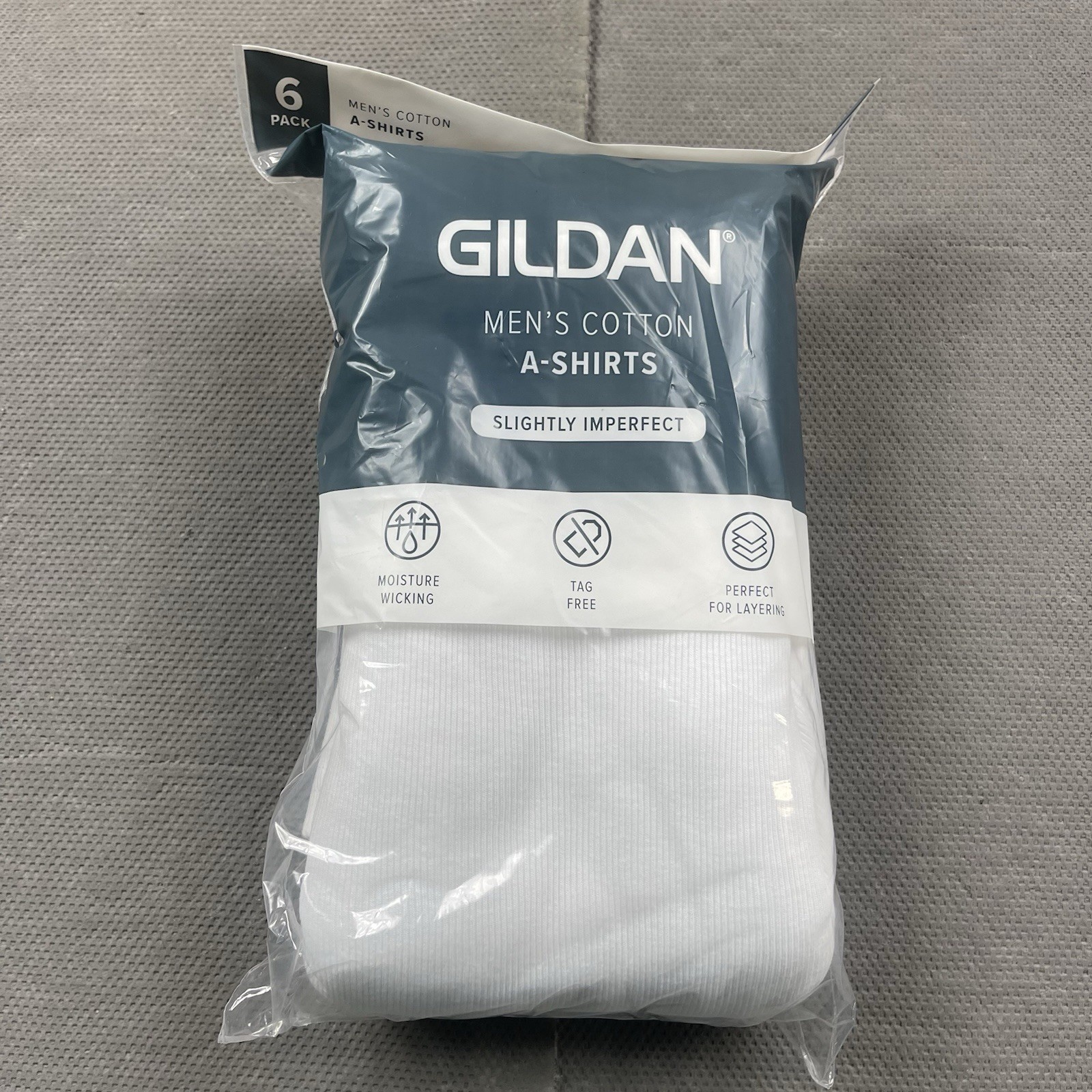 Gildan A-Shirts Mens Small-XL 6PK White Slightly Imperfect* Undershirts New